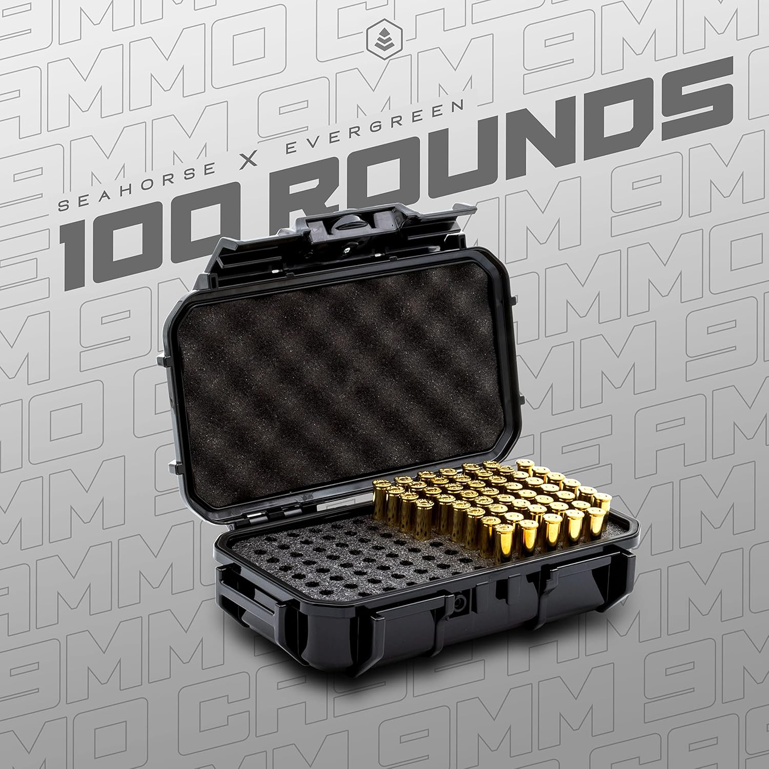 Evergreen Estuche de almacenamiento redondo con cierre de bala para 100 pistolas, seguro para viaje, especificaciones mil, impermeable, fabricado en