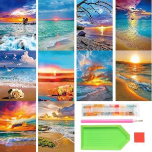 Tontut Paquete de 10 kits de pintura de diamantes, pintura de diamante redonda completa para adultos, niños principiantes, arte de diamantes para Tontut Paquete de 10 kits de pintura de diamantes, pintura de diamante redonda completa para adultos, niños principiantes, arte de diamantes para