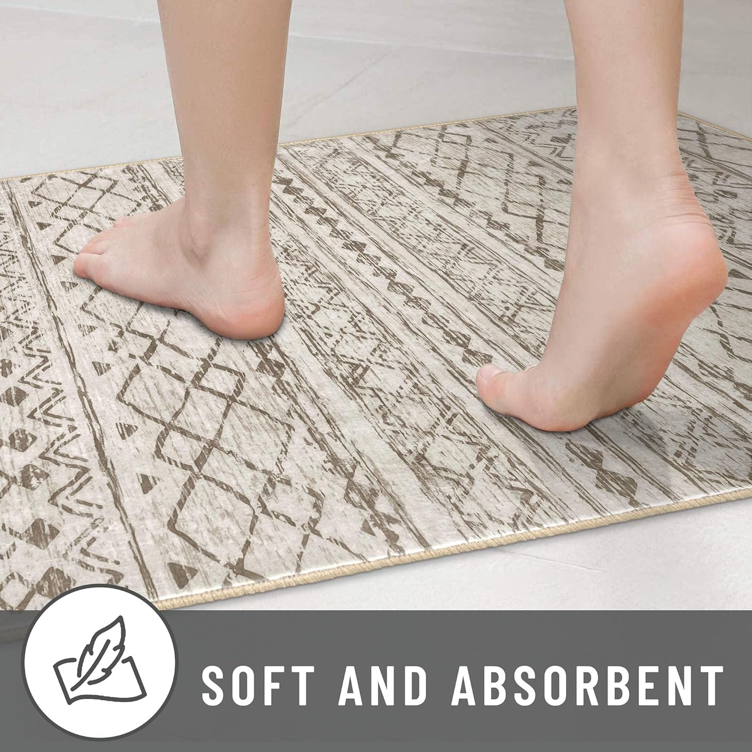 KUTA Alfombra marroquí grande para sala de estar, de 5 x 7 pies, lavable, bohemio, antideslizante, ultra suave, geométrica, tradicional, para sala