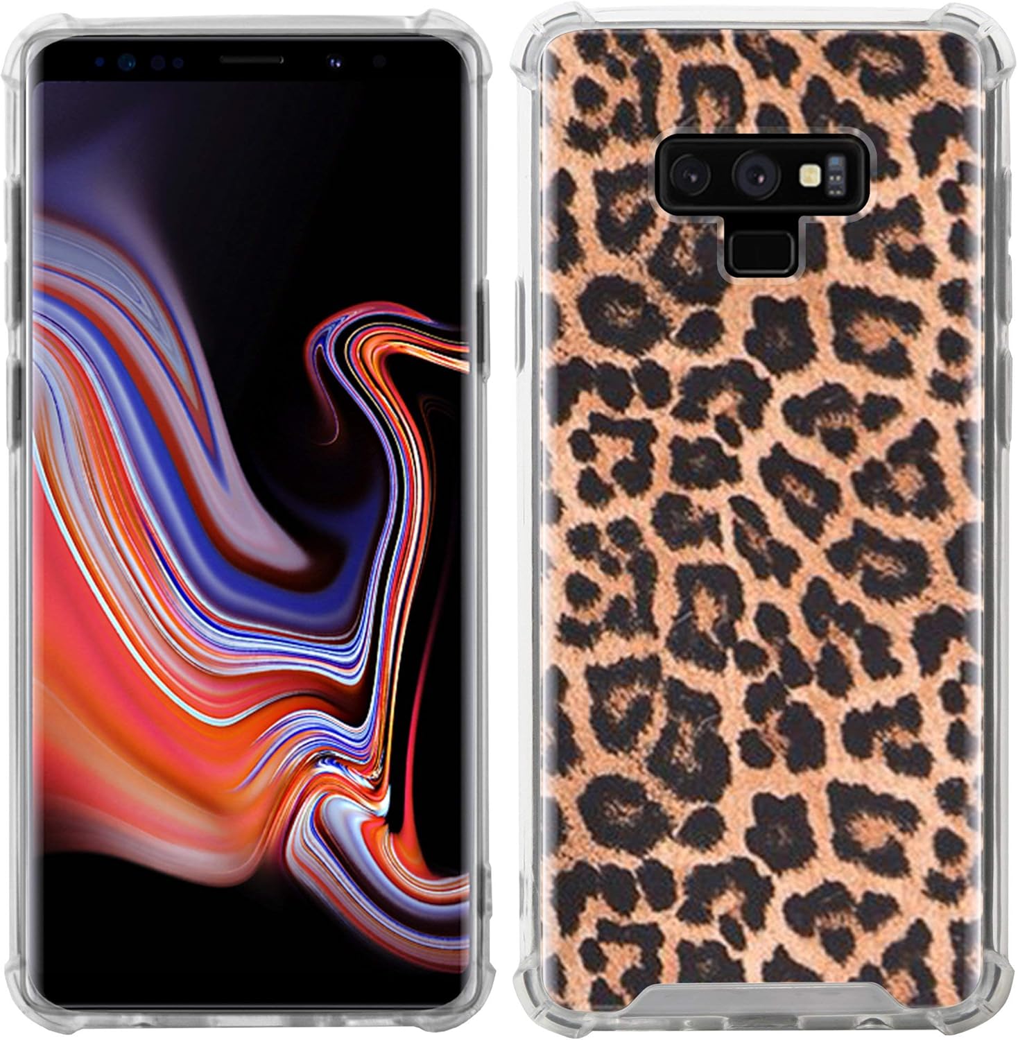 Funda protectora compatible con Samsung Galaxy Note 9, claridad máxima, delgada, transparente, de poliuretano termoplástico (leopardo)