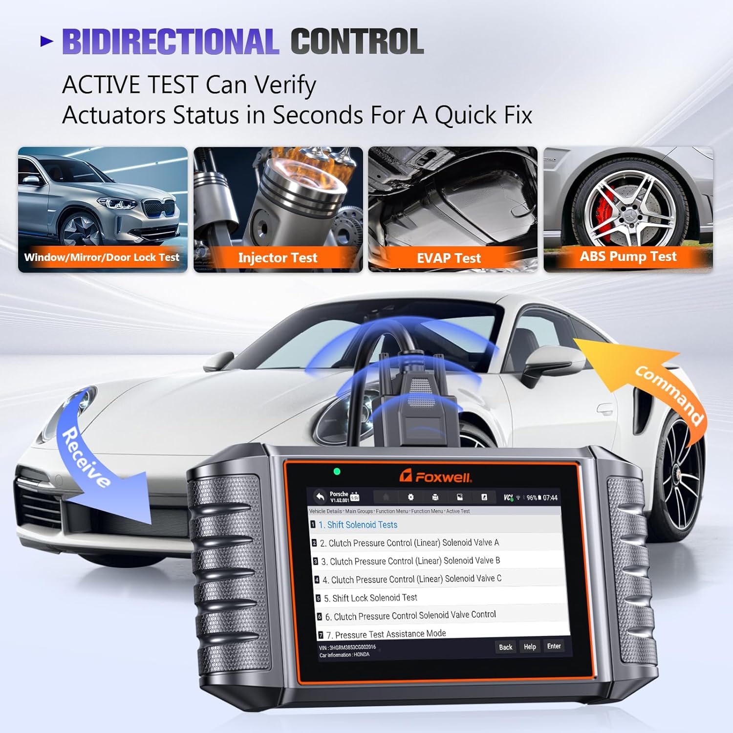 FOXWELL NT710 fit for Porsche Scan Tool Diagnostic Scanner, Upgraded NT510 Full System OBD2 Scanner Code Reader Bidirectional Control All