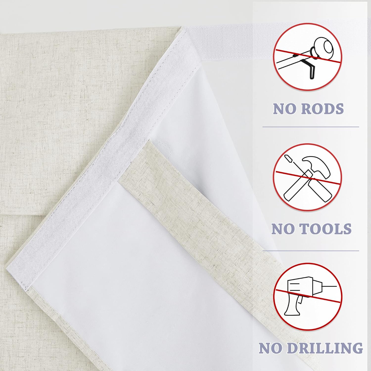 RYB HOME – Cortinas 100% opacas para puerta Tricia, mezcla texturizada de lino, aislamiento térmico, privacidad, ventana de puerta francesa,