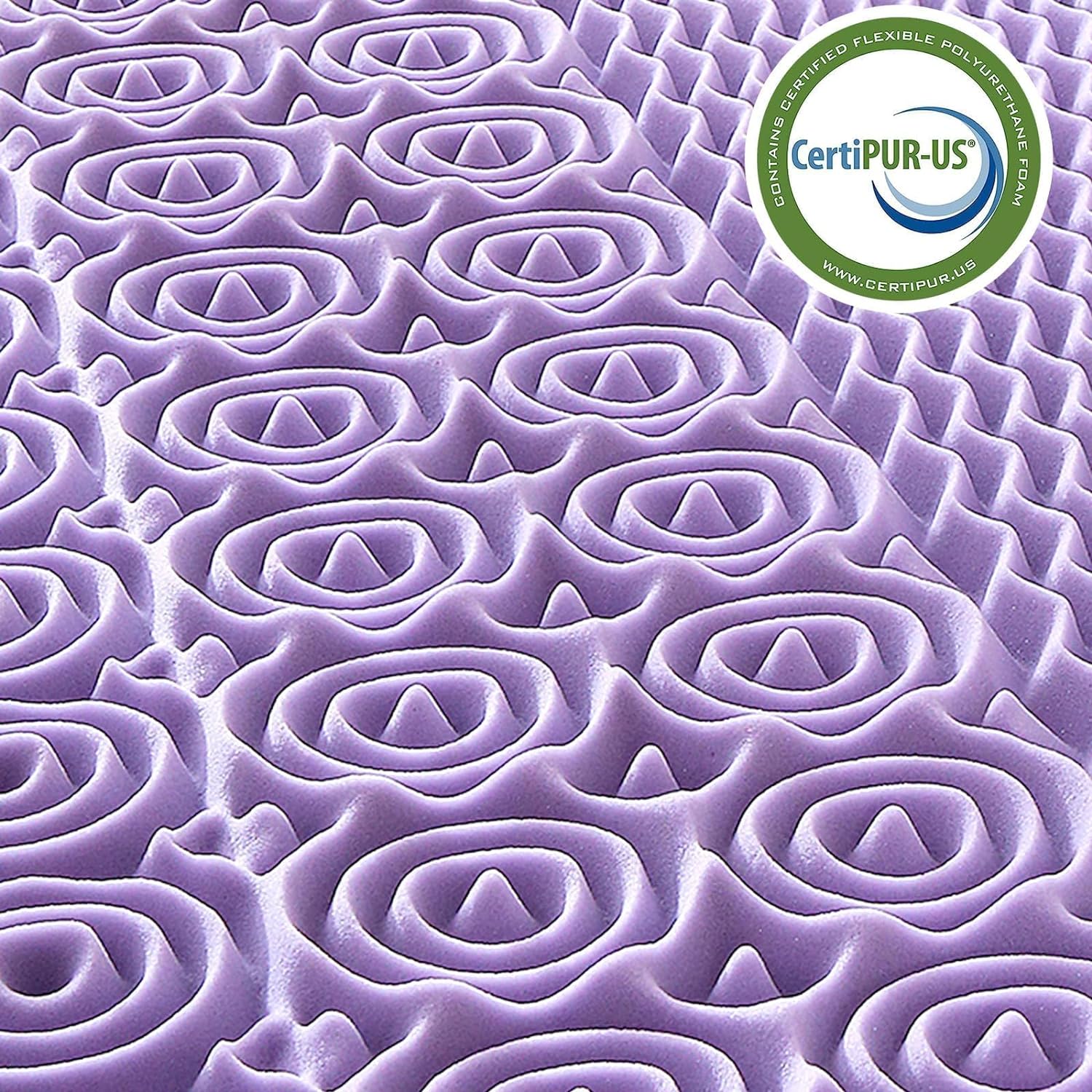 Cubrecolchón de tamaño individual de 2 pulgadas, cubrecolchón con infusión de gel de 7 zonas, colchón de espuma con caja de huevos, certificado