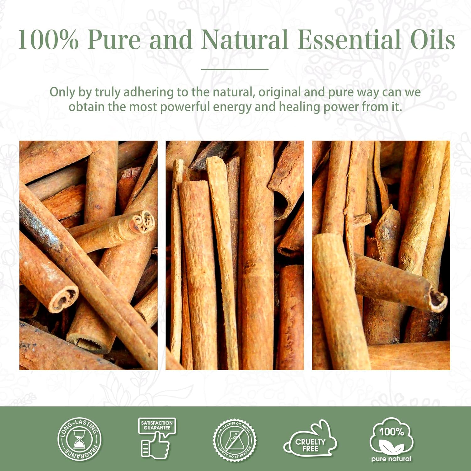 Aceite esencial de canela, 1.01 onzas líquidas (1.0 fl oz), aceite esencial puro de PHATOIL para difusores de aromaterapia, humidificadores, ideal