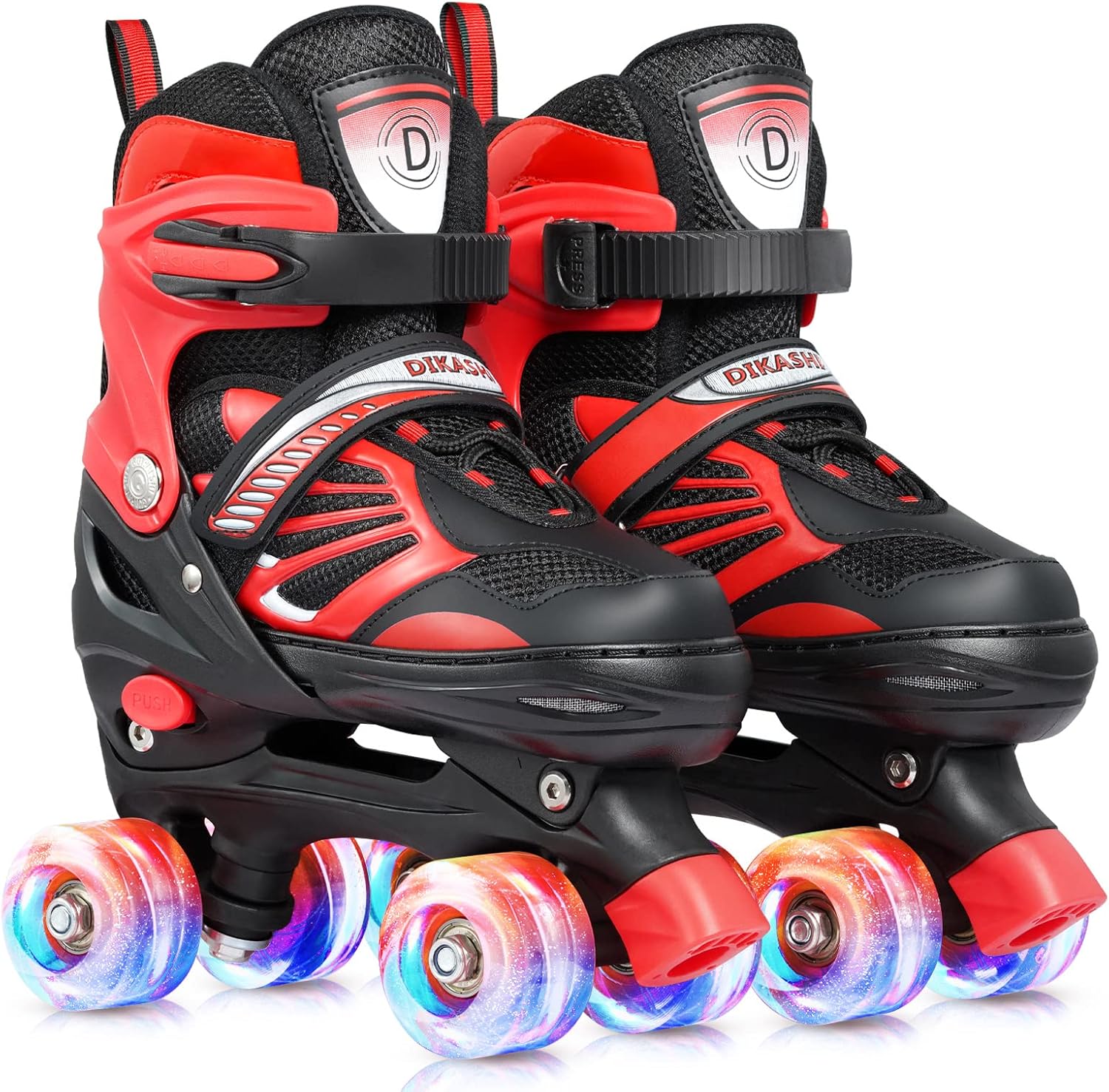 Truwheelz – Patines de ruedas arcoíris para niñas de 6 a 12 y 3 a 5 años  Patines ajustables con luz para niños