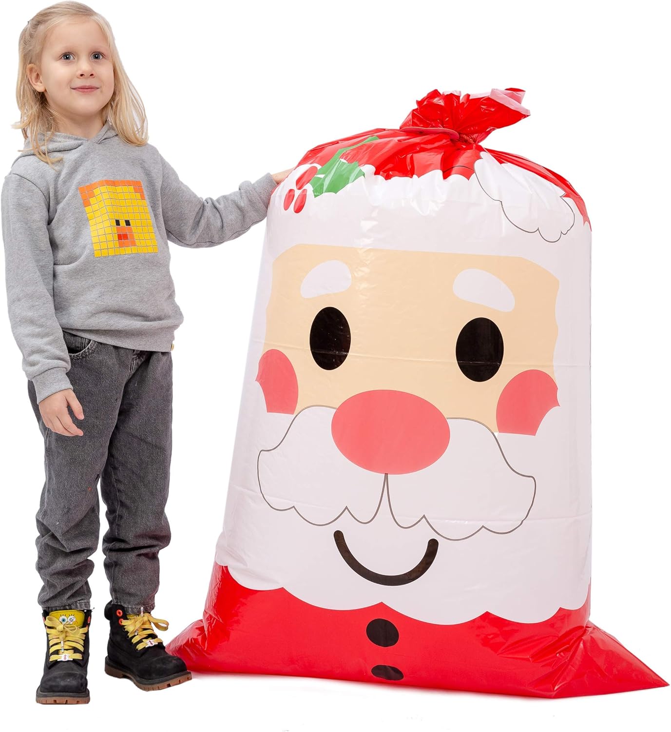 JOYIN 3 bolsas de regalo de Papá Noel jumbo de 56 x 36 pulgadas con etiquetas de regalo para temporada de Navidad, regalos, regalos festivos,