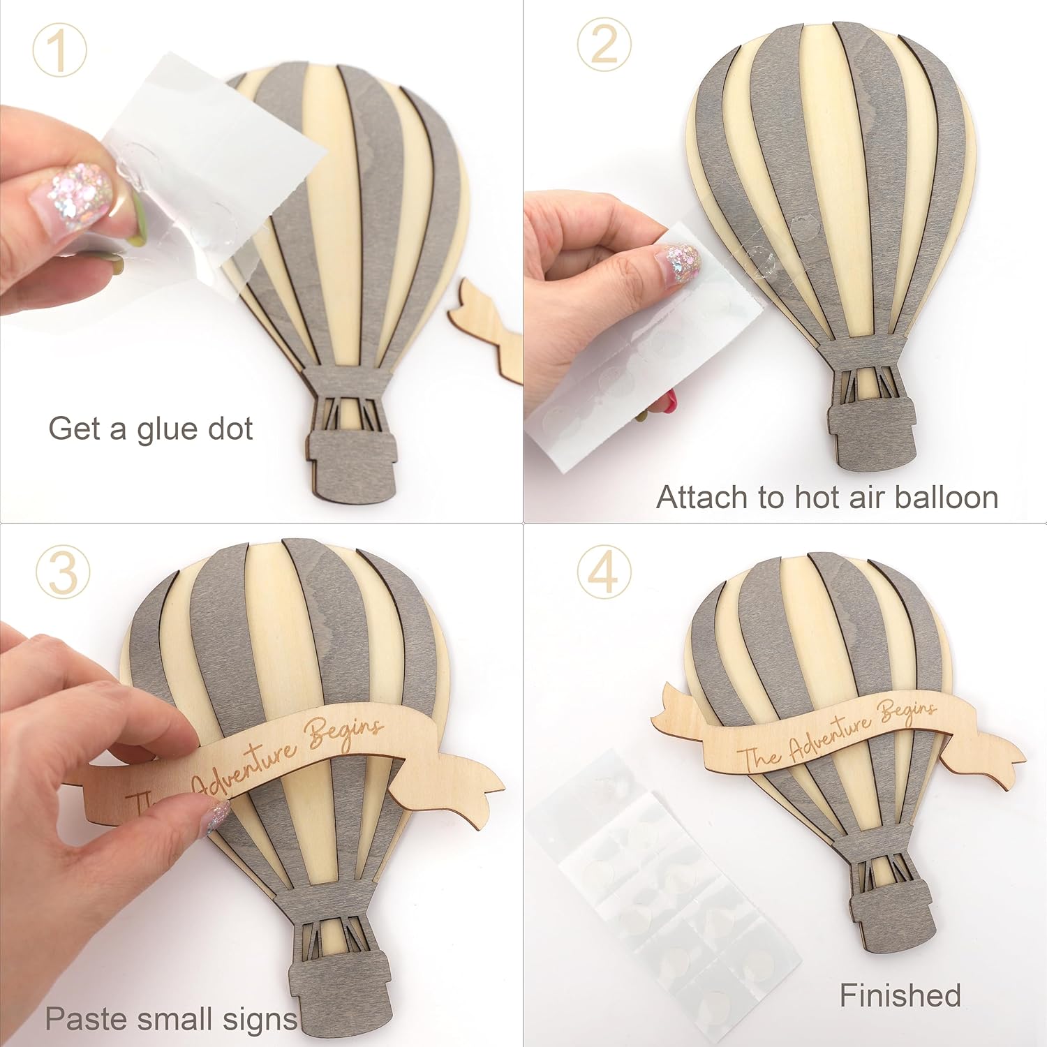 Tarjetas de hitos mensuales de madera con globo aerostático para bebé, tema de arriba y lejos, accesorios de fotografía para recién nacidos,