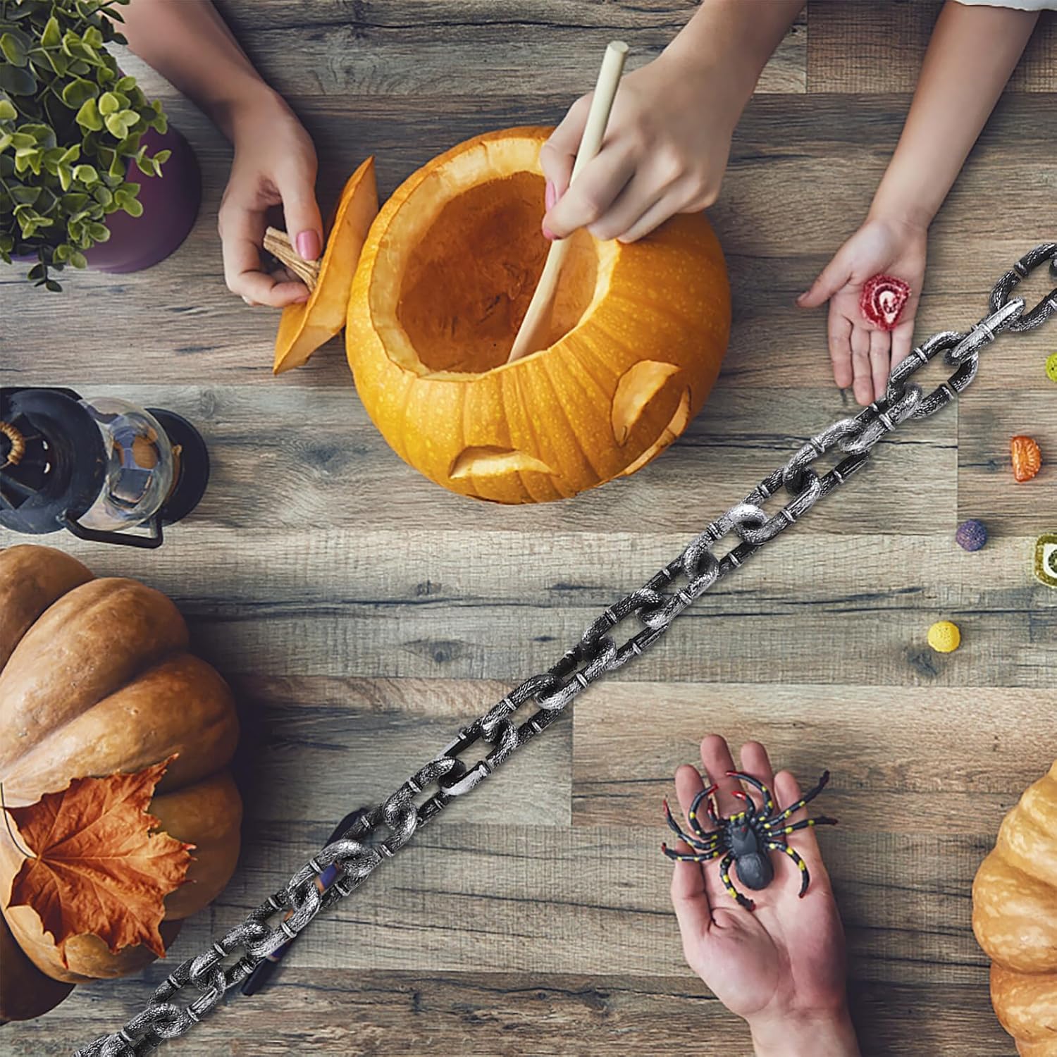STOBOK Cadena de Halloween, cadenas de plástico de 3.3 ft, cadenas falsas de Halloween, cadenas de decoración de Halloween, cadenas de disfraces de