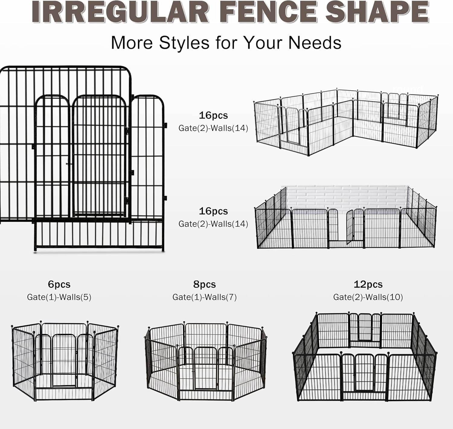 Corralito de metal para perros de 32 paneles de 24 pulgadas de altura, corral de ejercicio con 4 puertas para perros pequeñosmedianosmedianos, patio