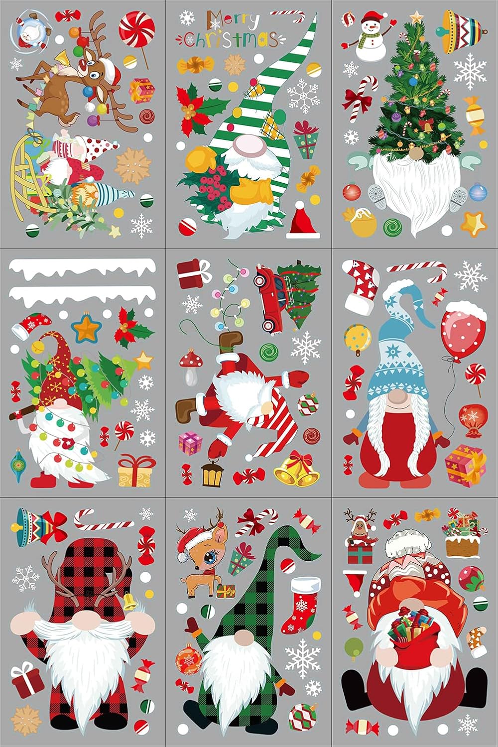 137 calcomanías de Navidad para ventanas de vidrio, calcomanías de doble cara estáticas de Navidad para Navidad, hogar, escuela, oficina, decoración