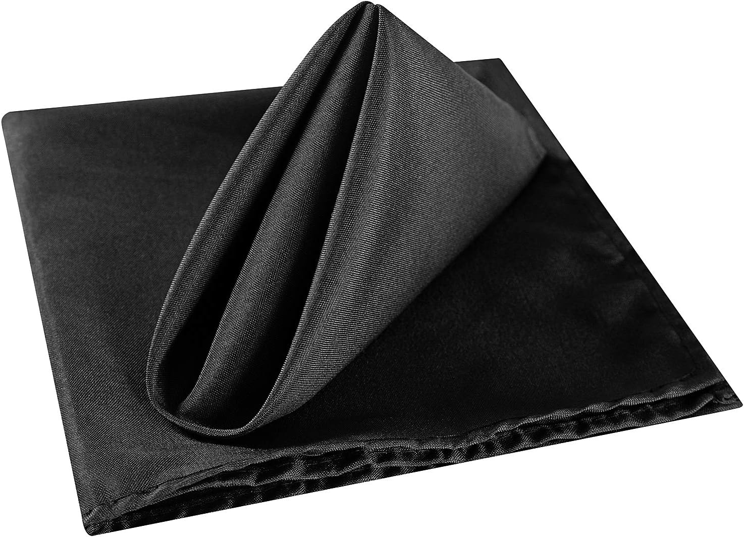 Cloth Napkins 17×17 inch Washable Polyester Dinner Napkins Soft Table Napkins for Wedding Party Dining Banquet(Black,25PCS)