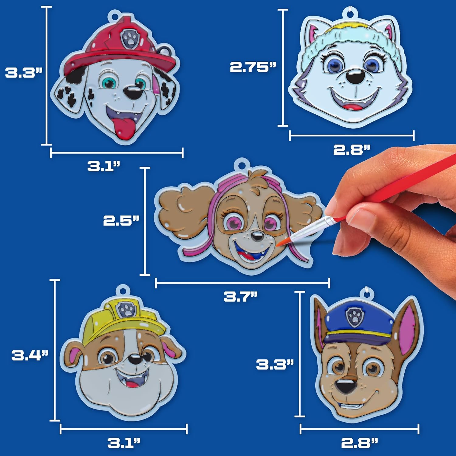 Arte de ventana de Paw Patrol, hace 5 atrapasoles de escombros de la Patrulla Canina, Everest, Marshall, Chase, Skye, atrapasoles de la Patrulla