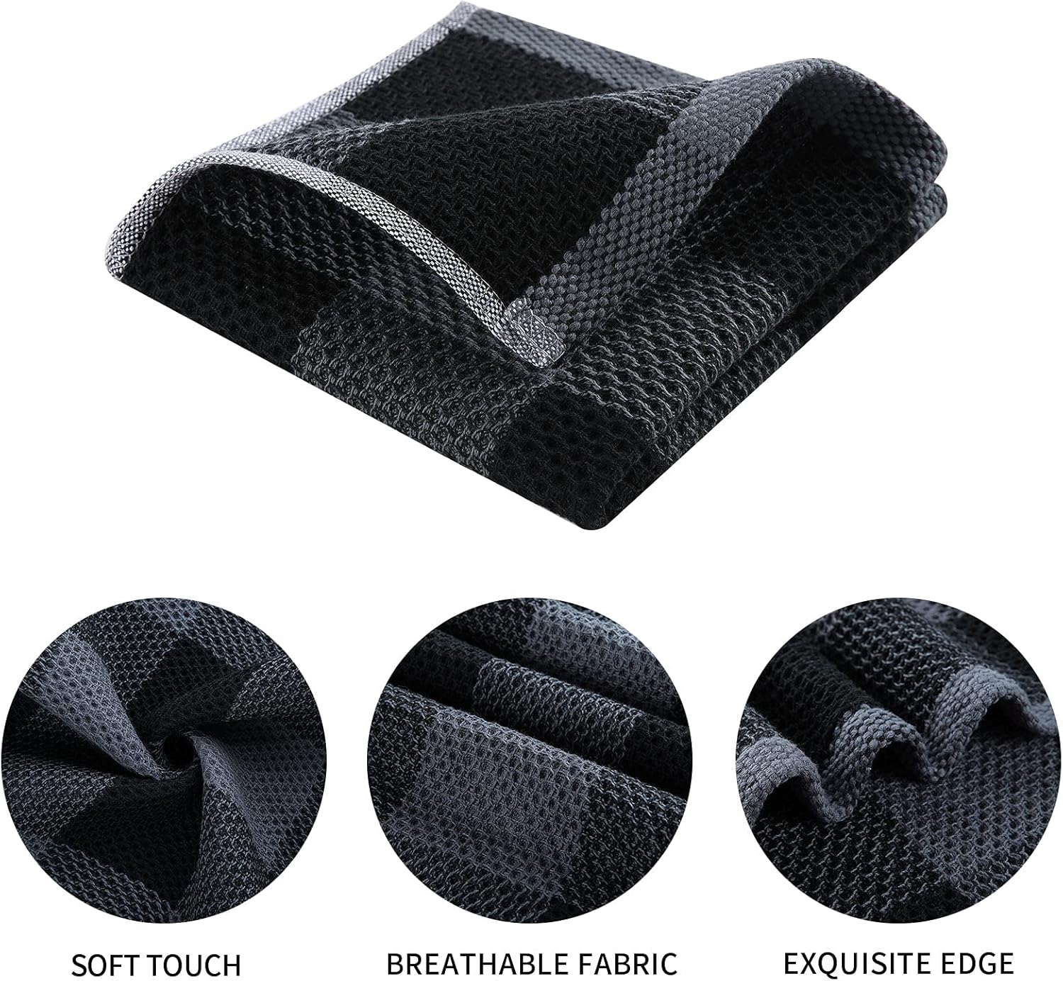 Trapos de cocina a cuadros 100% algodón, 12 x 12 pulgadas, súper suaves y absorbentes, de secado rápido, trapos de cocina para cocina, paquete de 8,