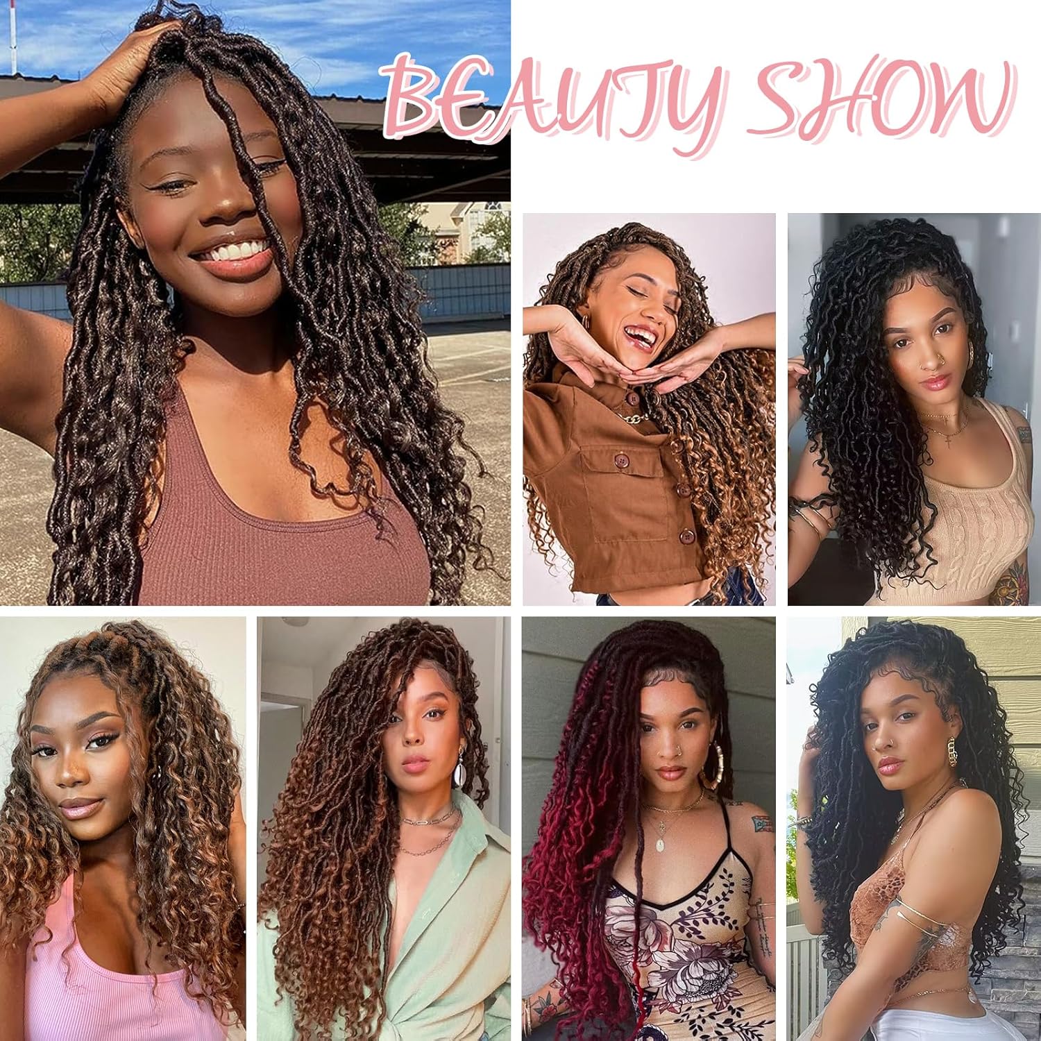 Goddess Locs – Cabello de ganchillo de 22 pulgadas, 8 paquetes de rastas sintéticas de cabello de ganchillo para mujeres negras, rastas sintéticas