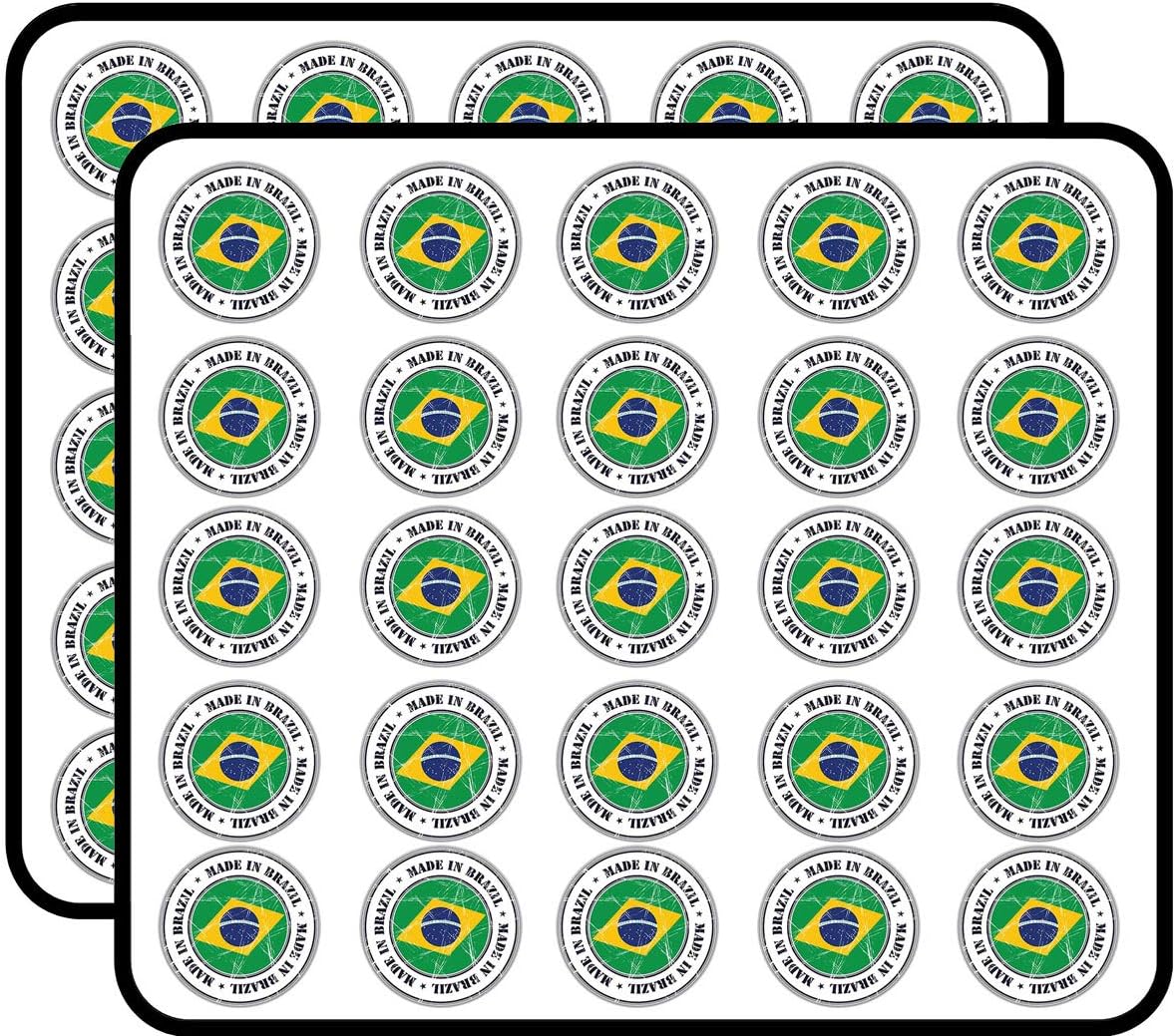 Made in Brazil Grunge Flag Stamp Art Decor Sticker for Scrapbooking, Calendars, Arts, Kids DIY Crafts, Album, Bullet Journals 50 Pack
