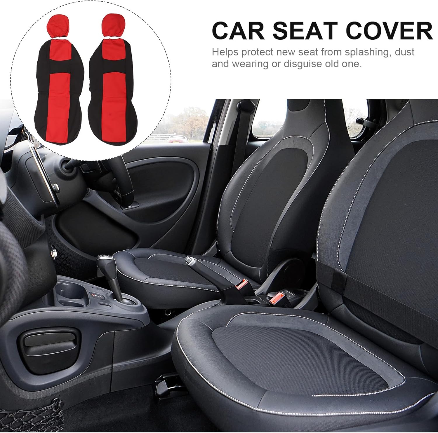 FAVOMOTO Fundas de asiento universales para automóvil, fundas de asiento universales rojas para asiento de automóvil, fundas de asiento de banco