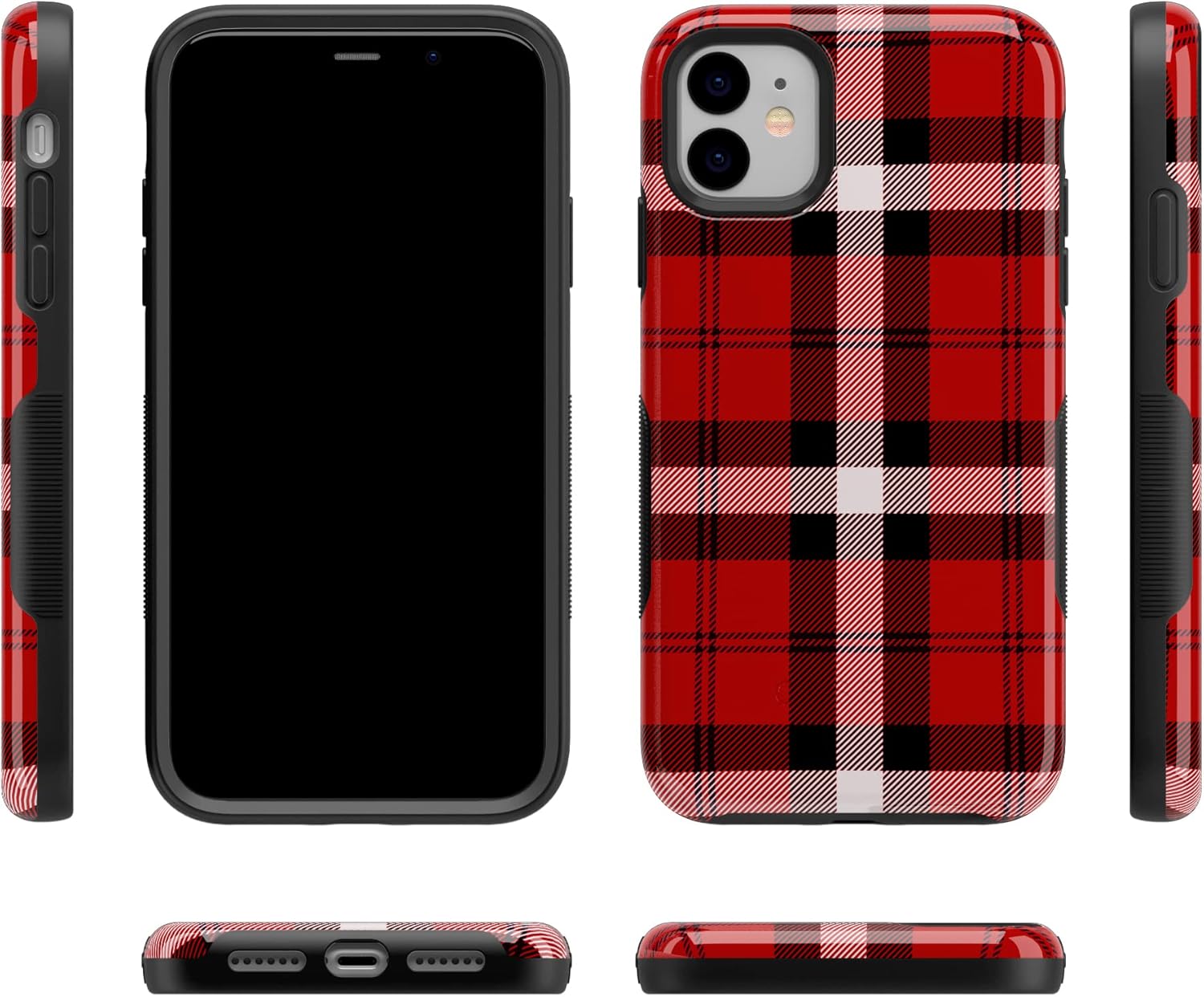 Casely Funda para iPhone 11  Como si! Funda a cuadros rojos