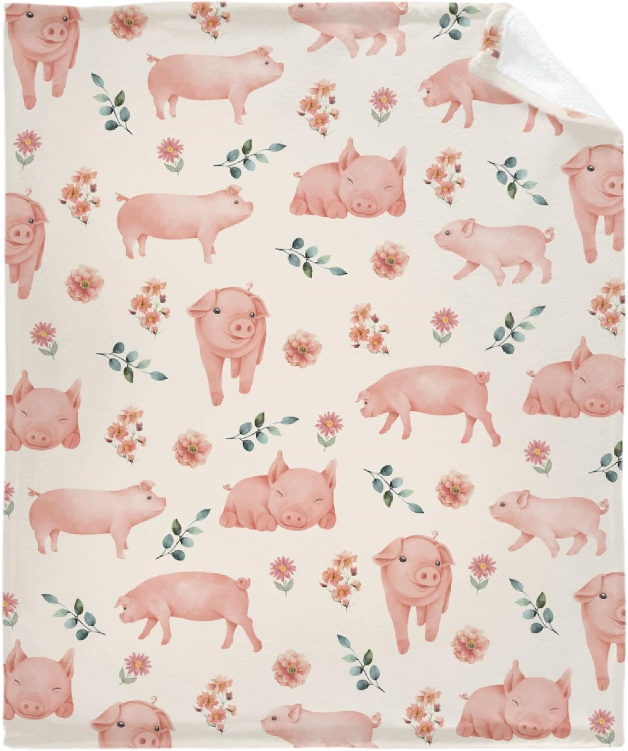 Manta de franela de cerdo súper suave, esponjosa, acogedora, con diseño fresco, ligera y cálida, regalo para todas las estaciones, para niños, cama,