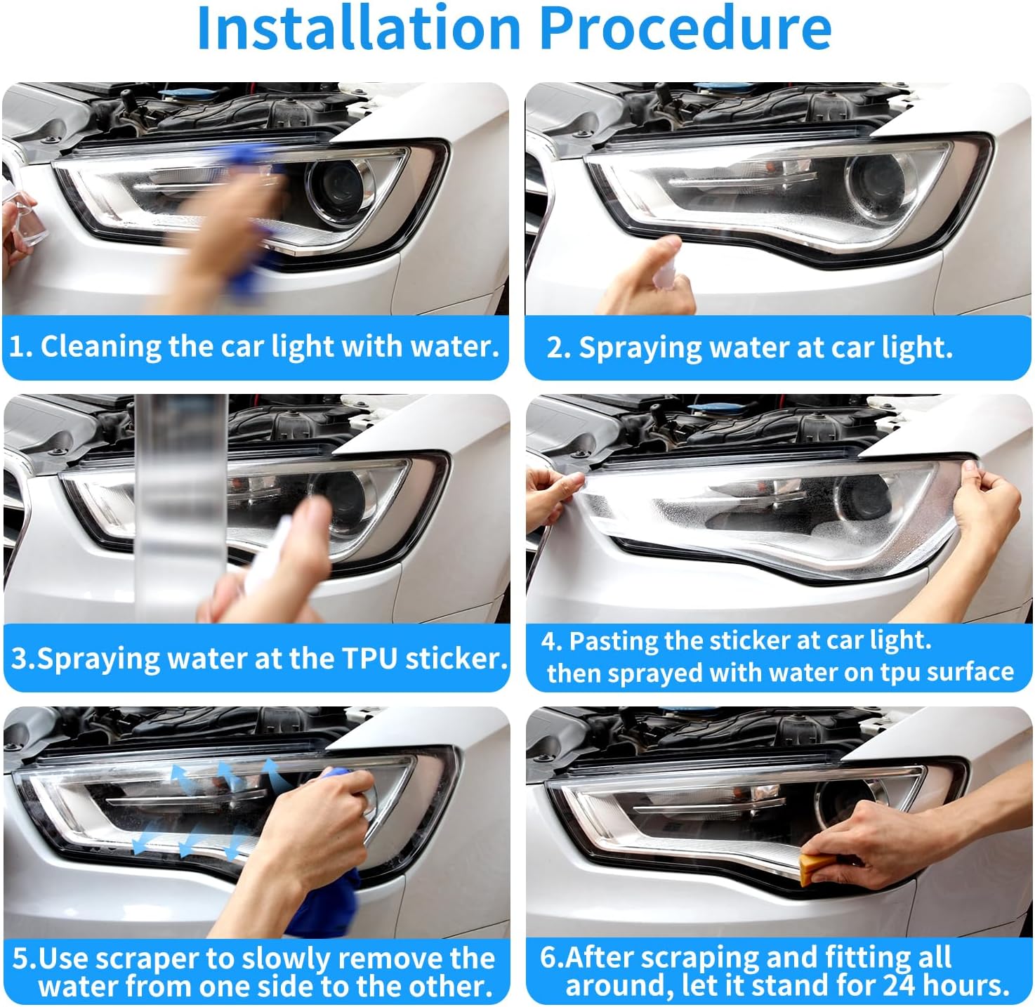 LUNQIN Película protectora de faros delanteros de automóvil para Honda Civic 2022-2024 de 11 generación, accesorios de automóvil, decoración