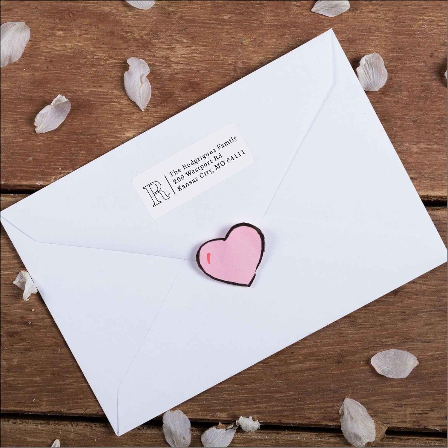 Etiquetas de dirección de devolución  Calcomanías personalizadas impresas personalizadas  Inicial de monograma  250 etiquetas adhesivas para