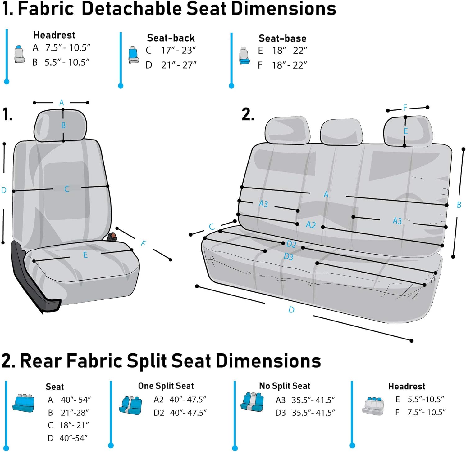 FH Group Cosmopolitan – Fundas de asiento de automóvil, protector rojo para bolsa de aire y fundas de asiento trasero divididas con alfombrillas de