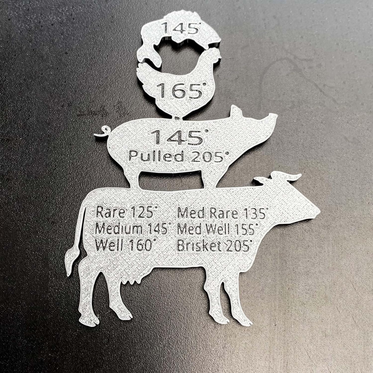BBQ Gifts – Imán de temperatura de carne, pollo, carne de res, cerdo, pescado para cocinar animales de cocina, imán de parrilla, accesorios para