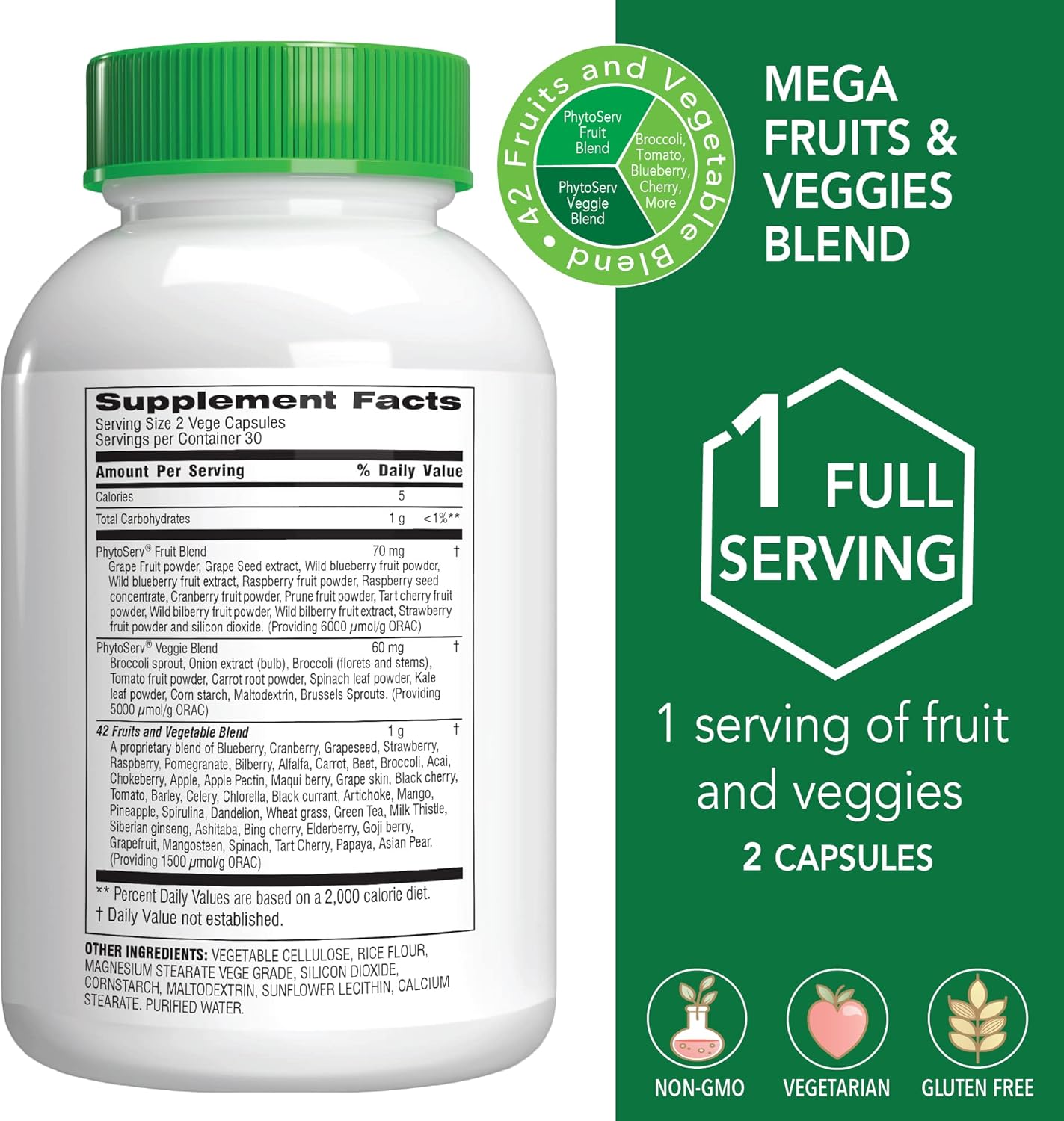 Botanic Choice Mezcla de mega frutas y verduras (60 cápsulas) + Complejo de próstata 9 (30 cápsulas blandas)  Suplemento de equilibrio energético y