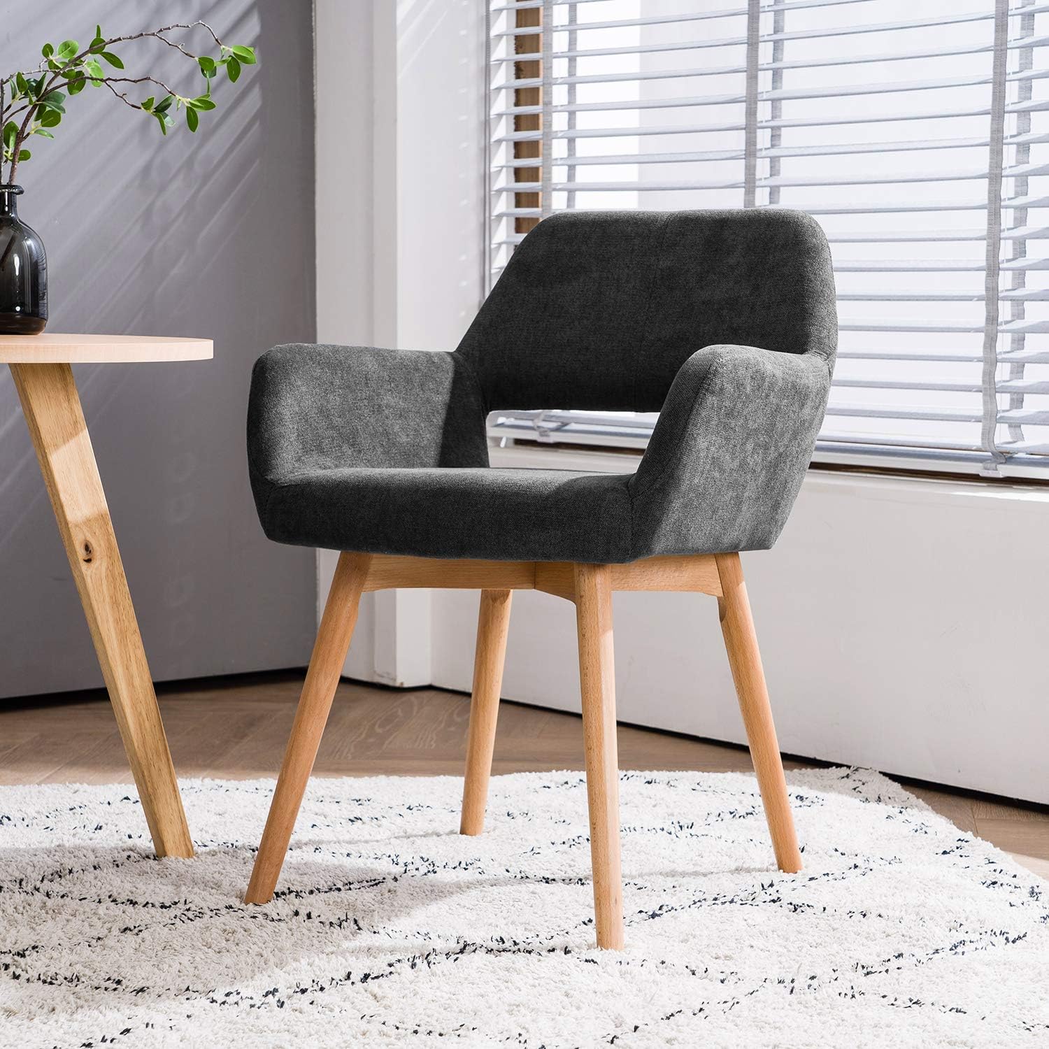 Juego de 4 sillas de comedor modernas de mediados de siglo, 2 y 6 cómodas sillas decorativas de tela tapizada para cocina, comedor, sala de estar,