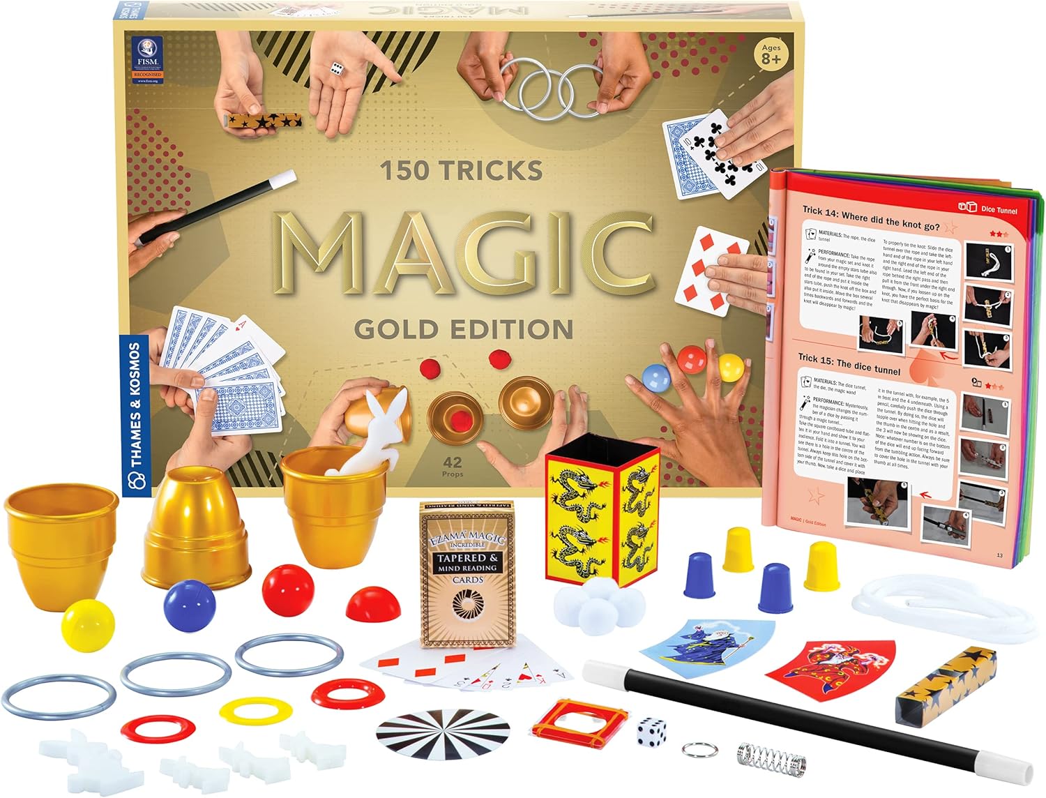 Thames & Kosmos Magic Gold Edition Juego con 150 trucos Manual de instrucciones a todo color de 96 páginas 42 accesorios Tutoriales en video Thames & Kosmos Magic Gold Edition Juego con 150 trucos Manual de instrucciones a todo color de 96 páginas 42 accesorios Tutoriales en video