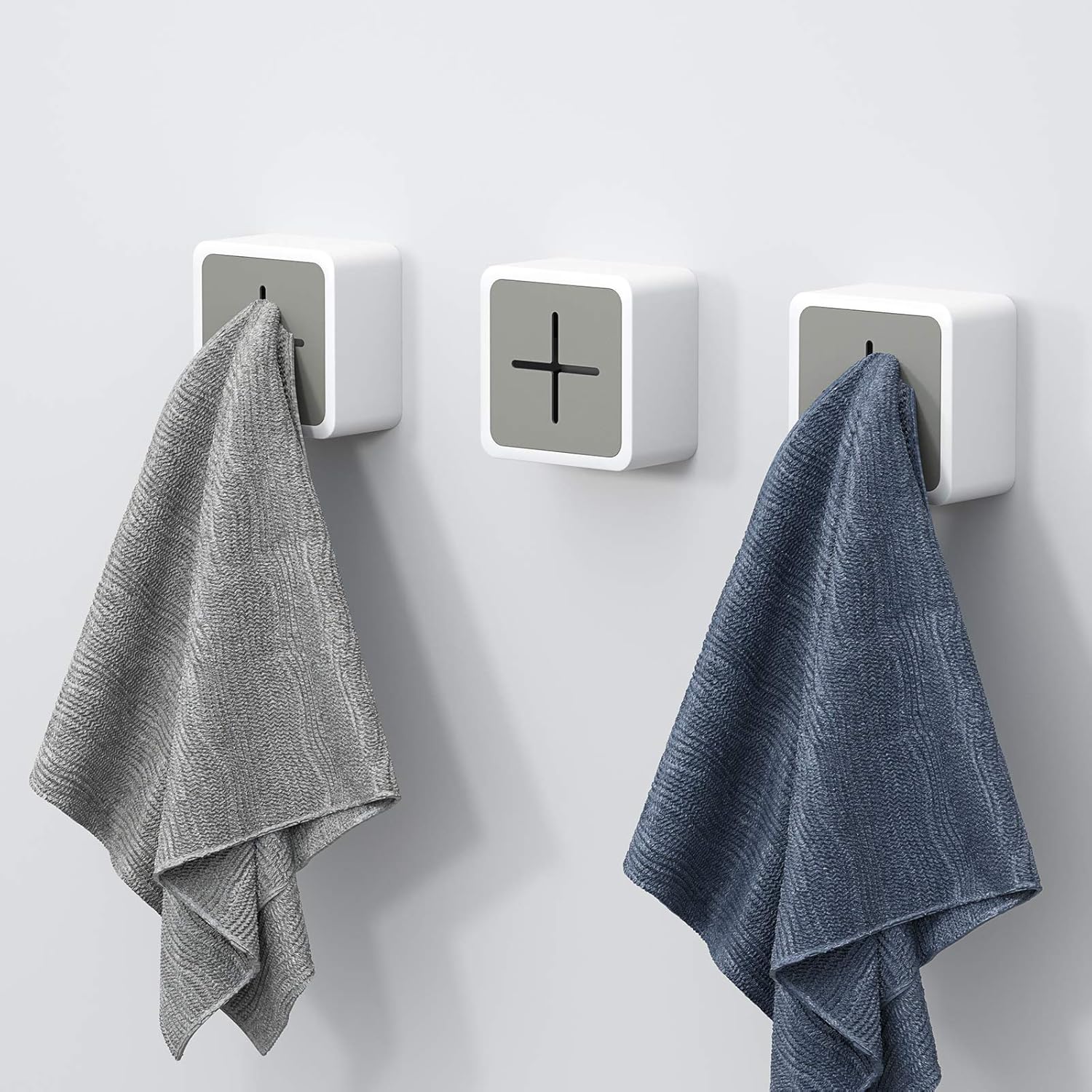 Paquete de 3 ganchos para toallas de cocina, soportes autoadhesivos para toallas de cocina, ganchos para toallas de mano para niños montados en la