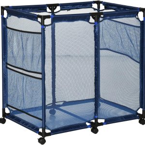 Cesta de bolas para interiores y exteriores, organizador de almacenamiento de piscina, carrito rodante, contenedor de malla lateral para organizador Cesta de bolas para interiores y exteriores, organizador de almacenamiento de piscina, carrito rodante, contenedor de malla lateral para organizador