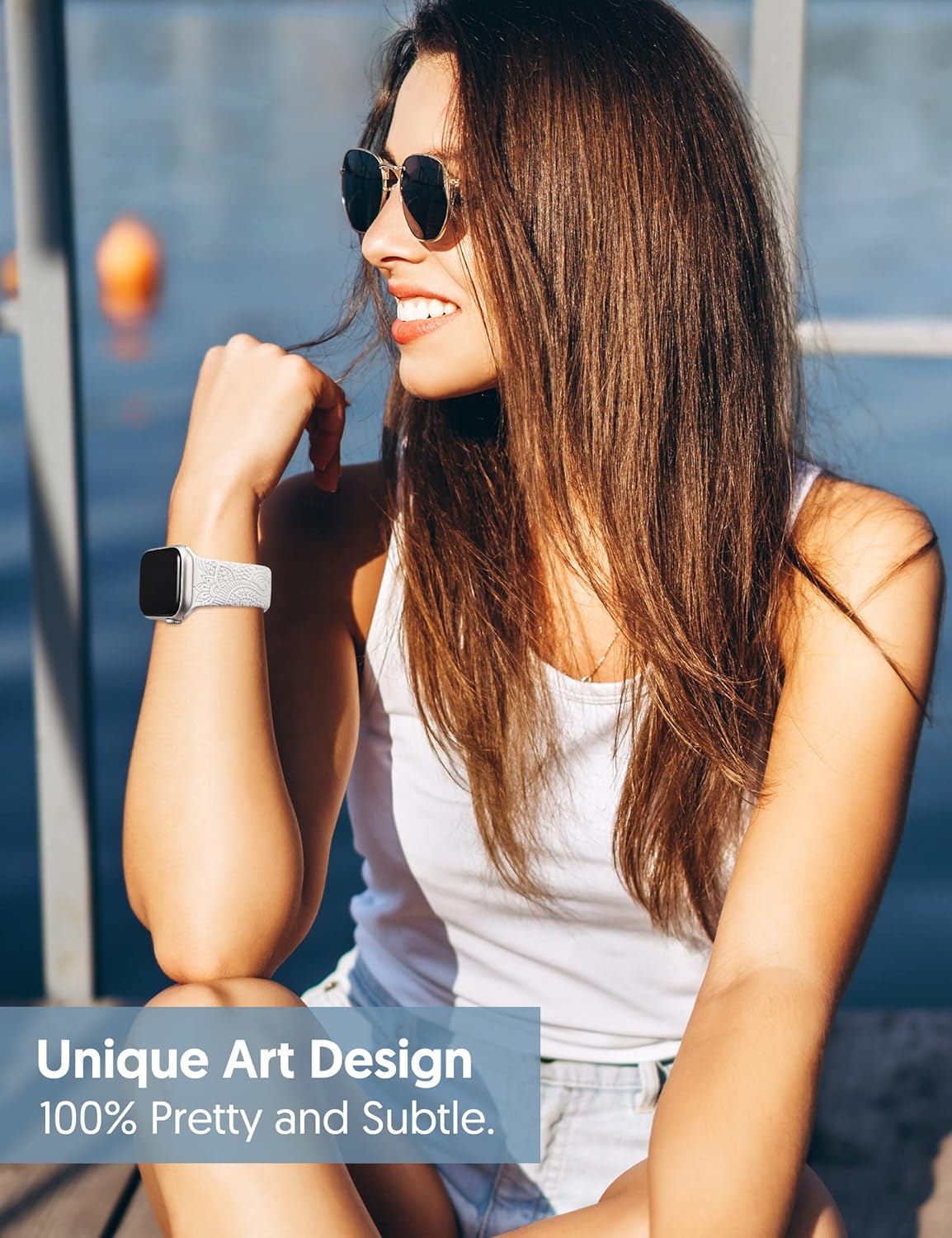 2 Packs Boho Engraved Bands Compatible with Apple Watch Bands 41mm 40mm 38mm 45mm 44mm 42mm 49mm Women Girls Men, Silicone Sport Fancy Dressy Cute