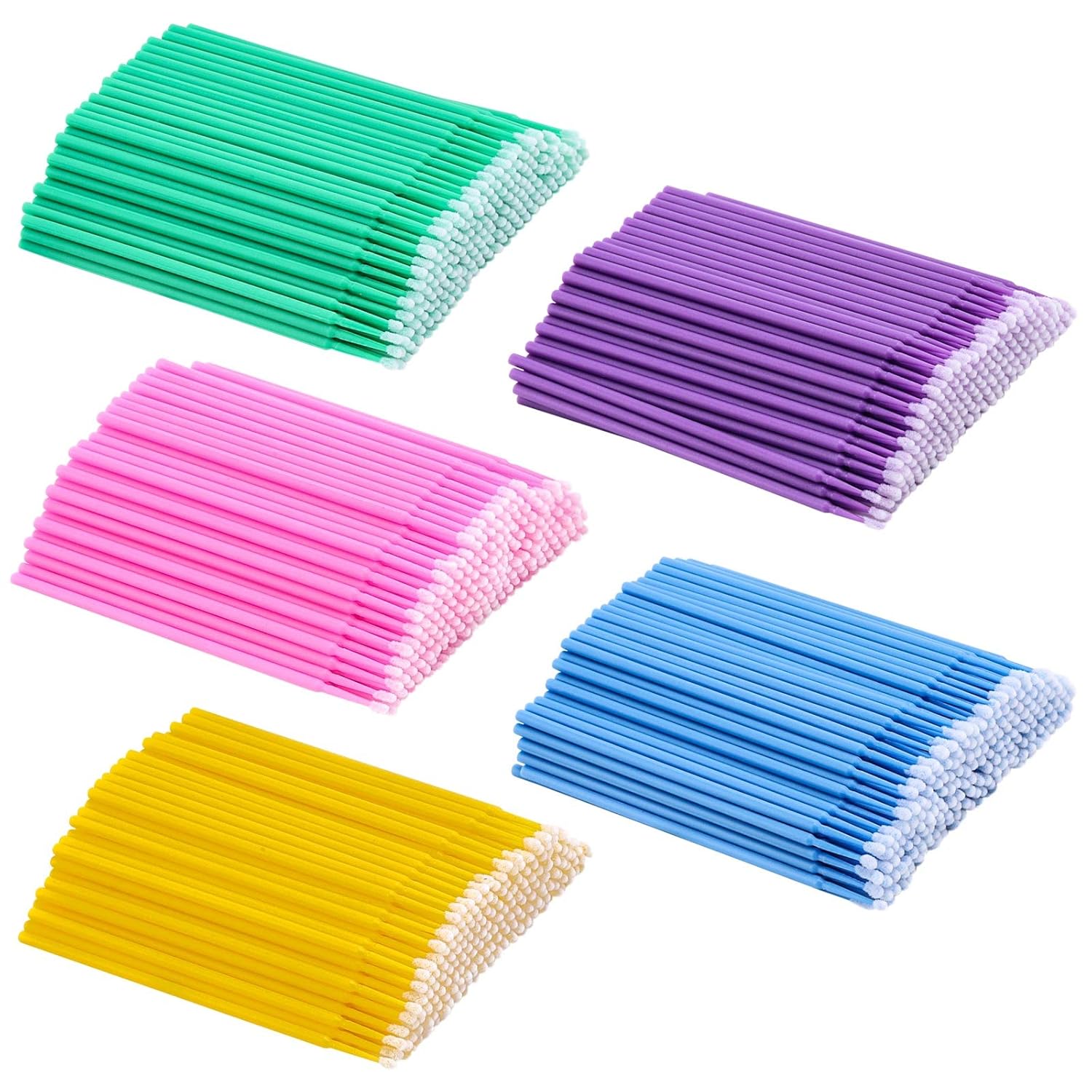1000 aplicadores dentales microcepillo micro hisopos para extensiones de pestañas, micro aplicadores, cepillos desechables para pestañas hisopos de