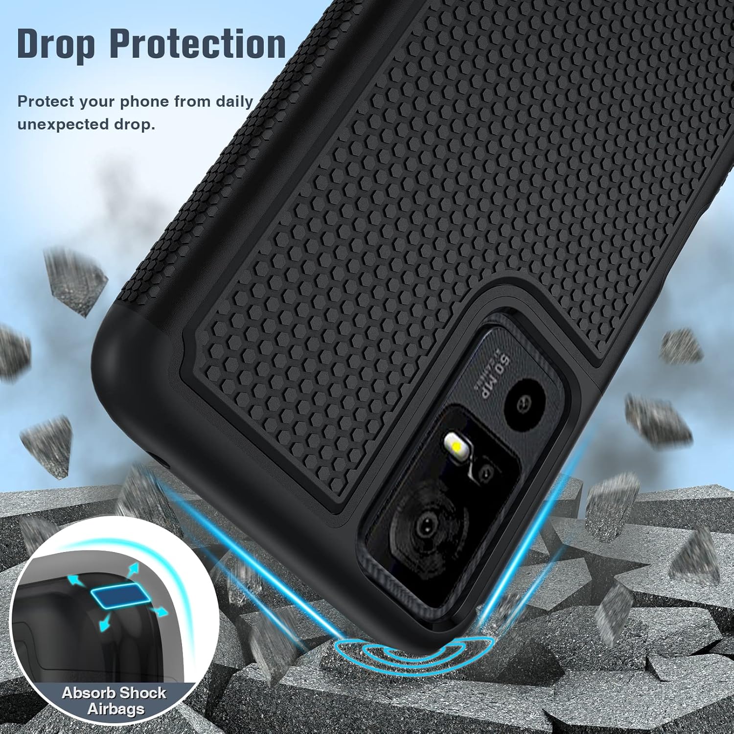 FNTCASE Funda para TCL 40-XE 5G Funda de teléfono con textura mate de doble capa a prueba de golpes de grado militar  Protección resistente a prueba