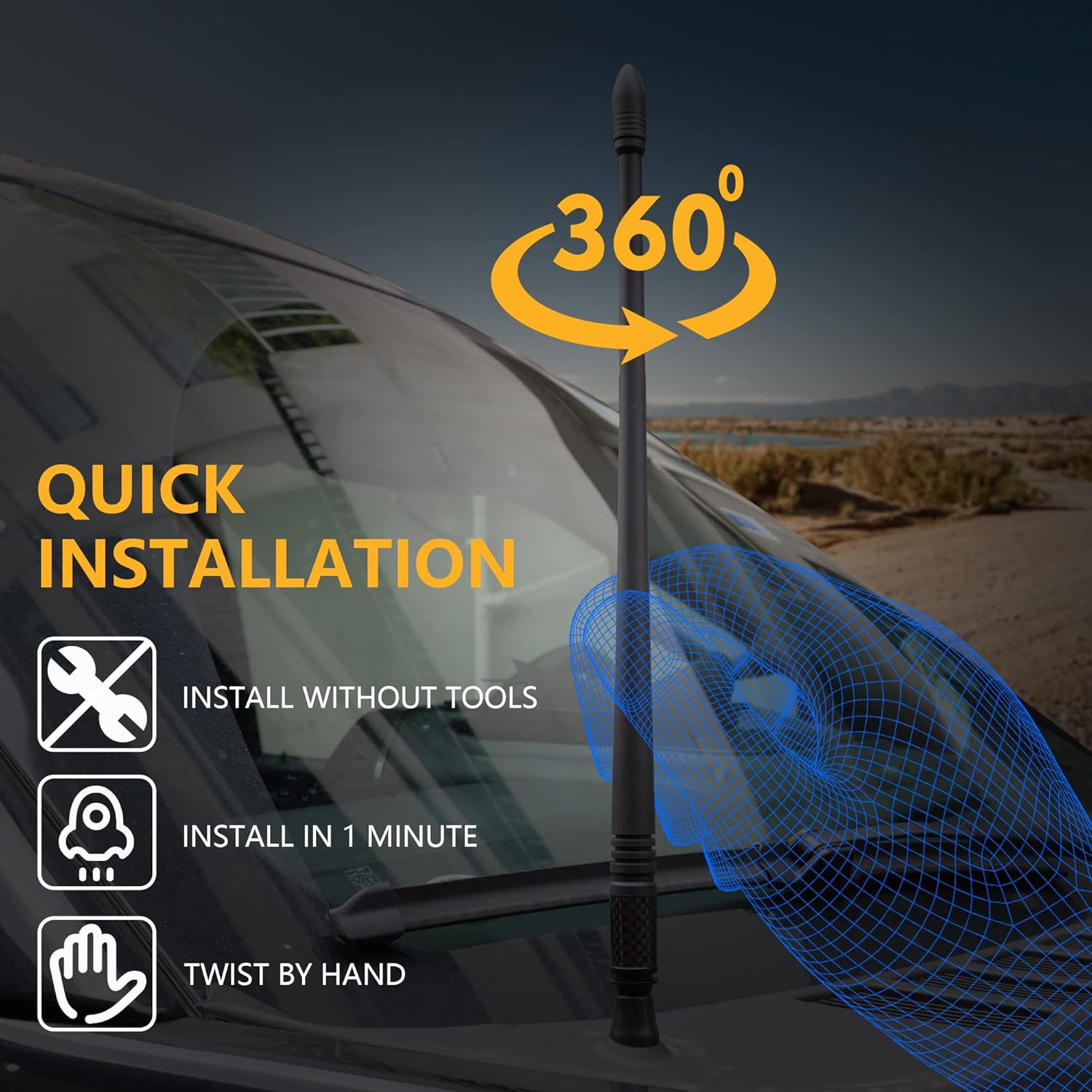Antena de 13 pulgadas compatible con Ford Bronco 2021 2022 2023 2024 24 puertas F150 F250 F350 Raptor Dodge Ram 1500 2500 3500 Accesorios exteriores