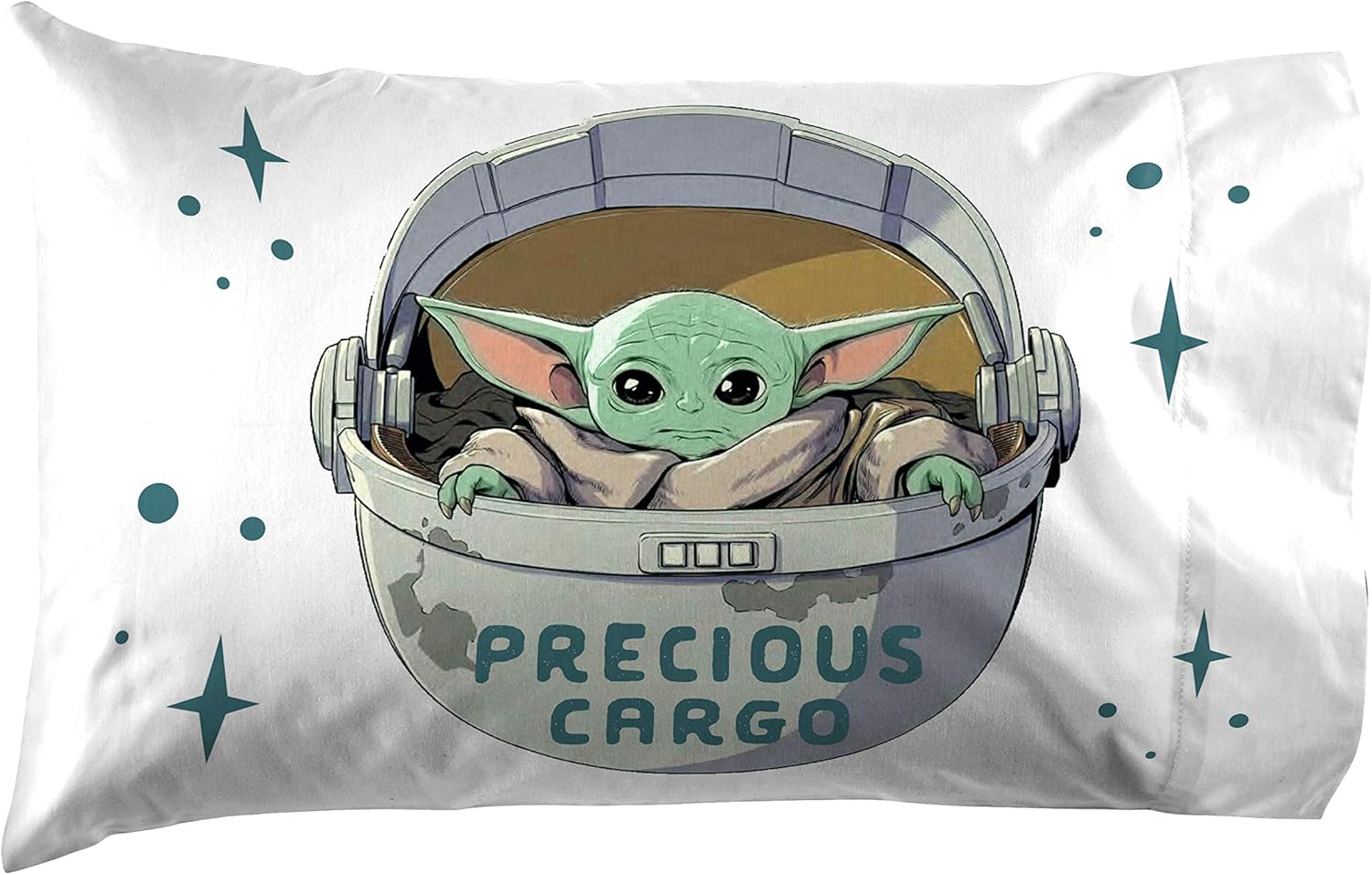 Jay Franco Paquete de fundas de almohada Mandalorian Curious Child and The Cutest Bounty
