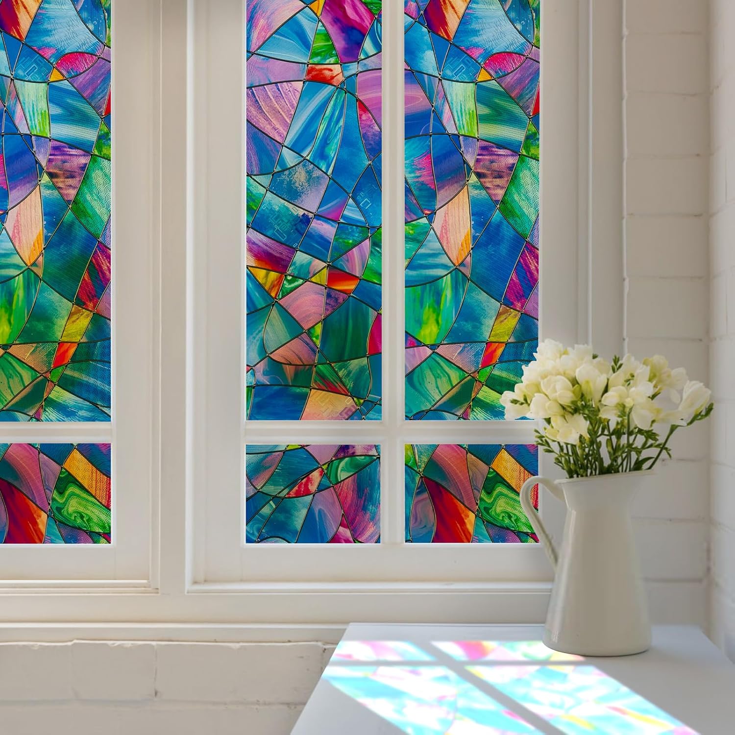 DKTIE Película ligera de lujo 3D para ventana con herramientas de instalación, película de privacidad para ventana de día y noche, sin pegamento,