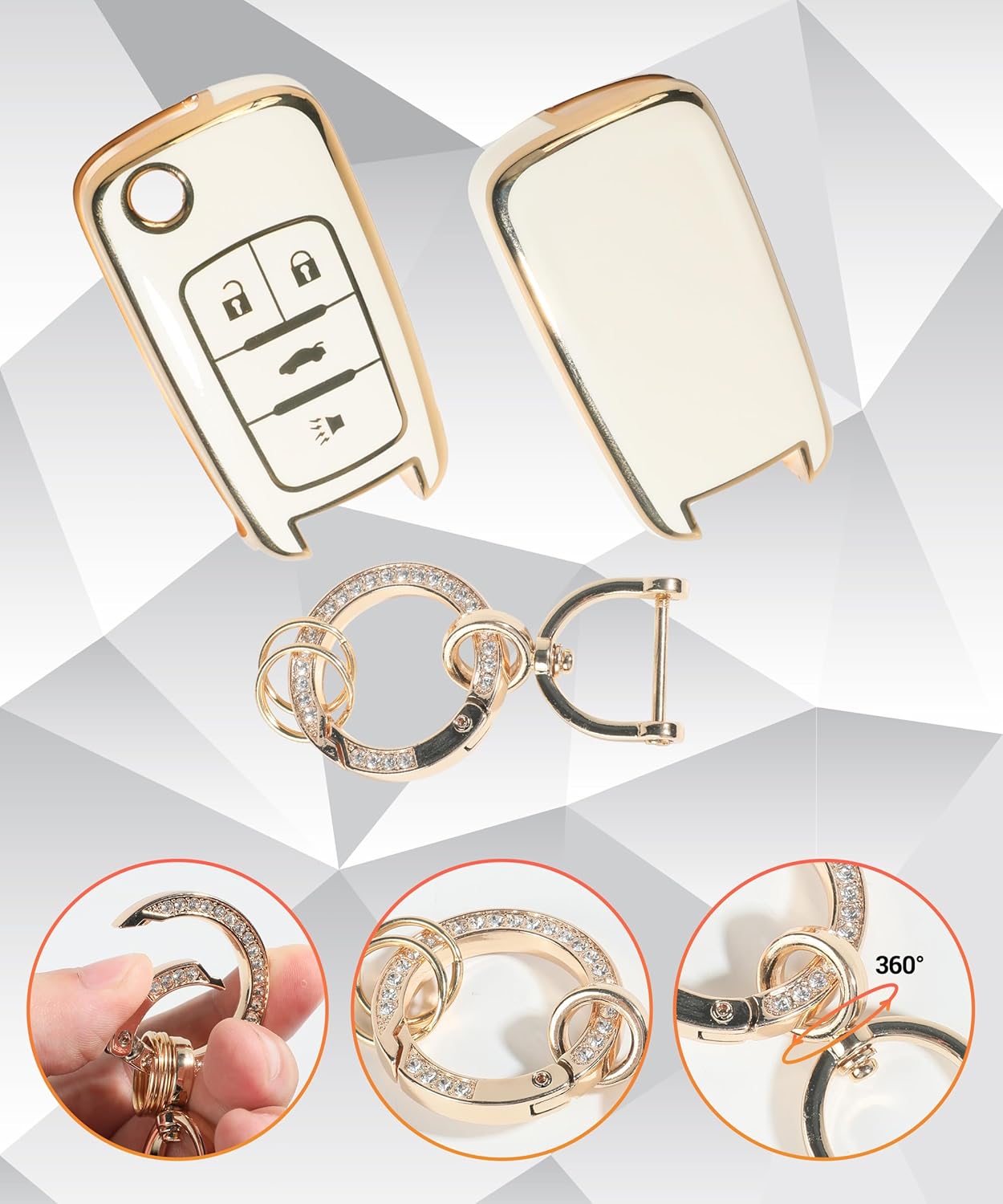 Funda para llavero, carcasa de TPU suave, accesorios de automóvil con llavero, funda para llave de automóvil, protección para llave de automóvil,