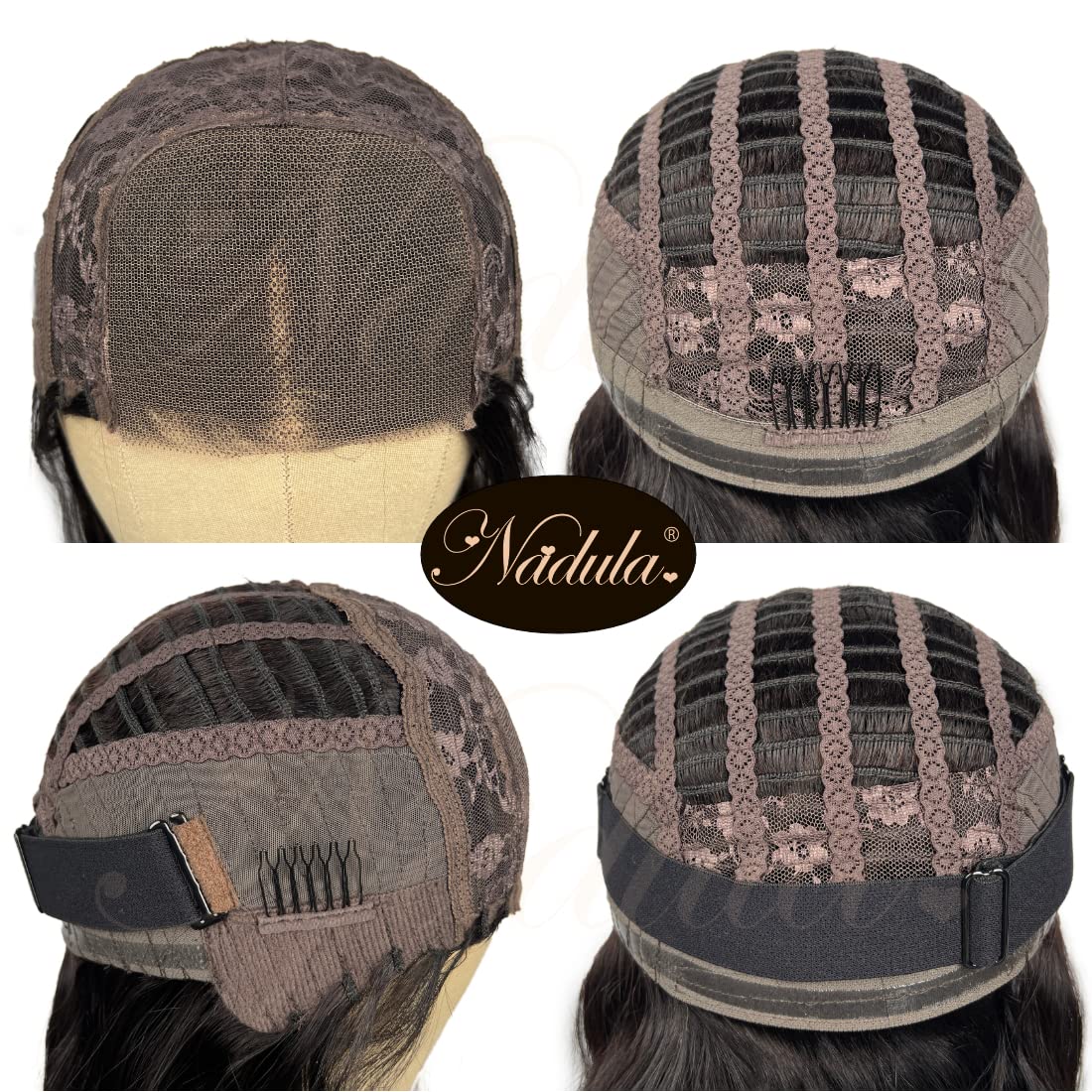 Nadula Peluca rizada recta para poner y llevar, peluca de cabello humano precortada sin pegamento, cabello lacio 4C Yaki para mujeres, no necesita