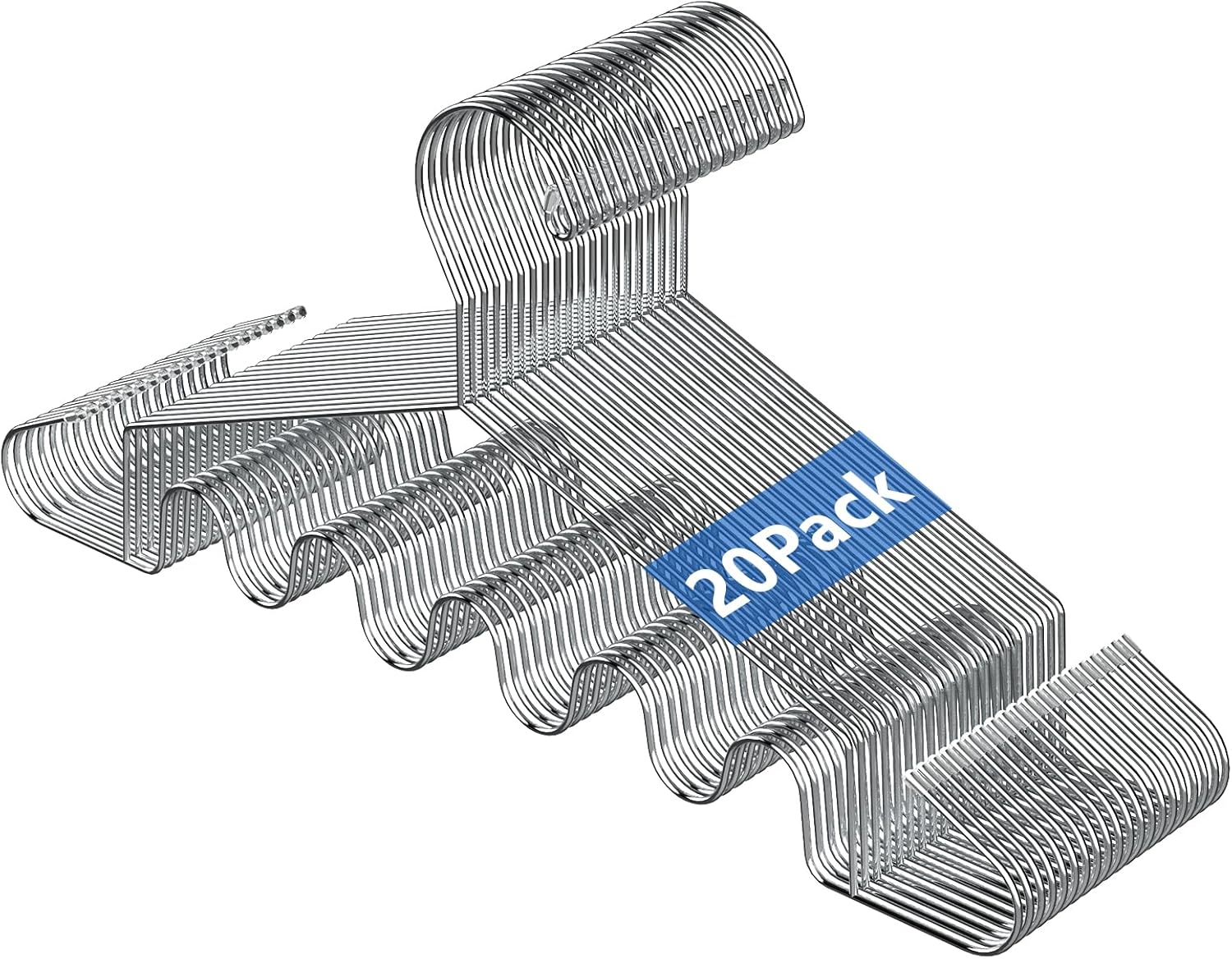 Perchas de metal de acero inoxidable resistente de 16.5 pulgadas para ropa, abrigos, faldas, ropa interior, bolsas, armarios, ahorradores de espacio