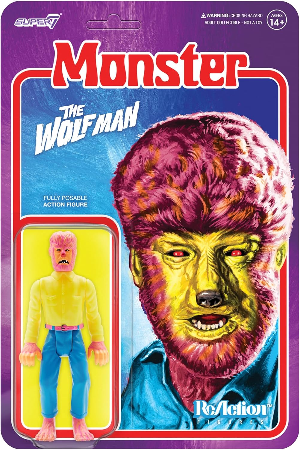 Super7 Universal Monsters The Wolf Man (colores de disfraz) – Figura de acción universal de películas de monstruos de 3.75 pulgadas, coleccionables