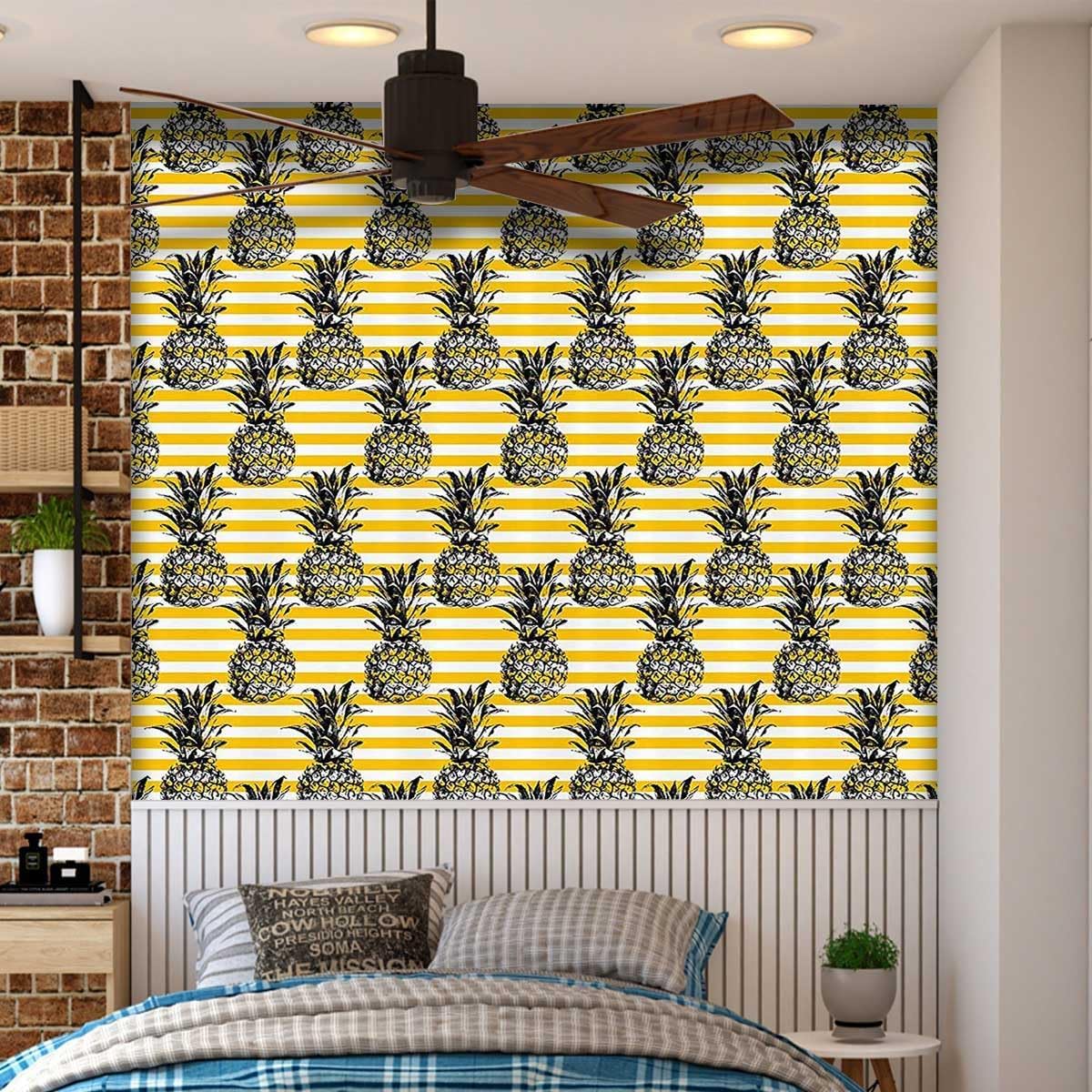 Papel de contacto, colección de decoración de piña para despegar y pegar, personaliza papel de paredes, paneles decorativos, no necesita pegamento