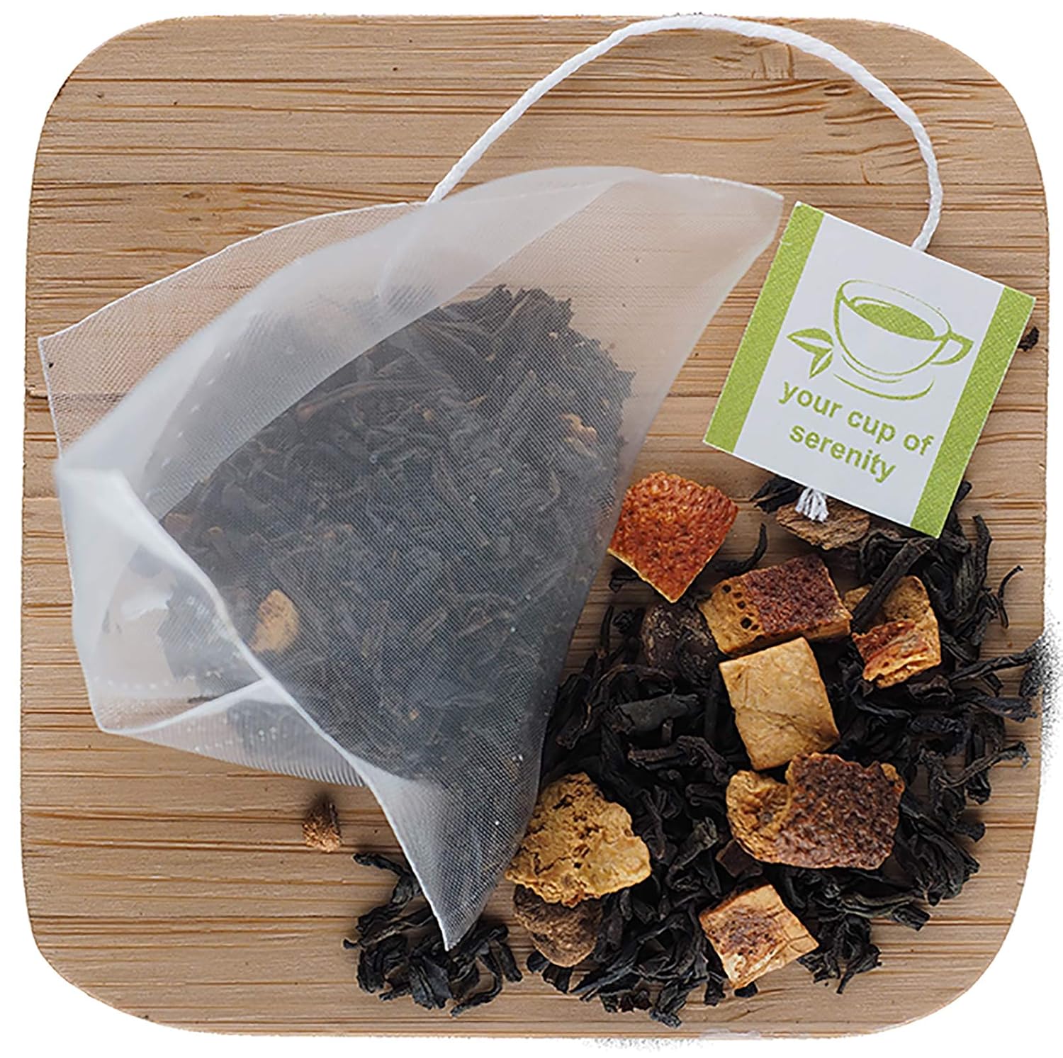 Elmwood Inn Tés finos, Navidad en una taza, té negro de canela, 25 bolsitas de té piramidales