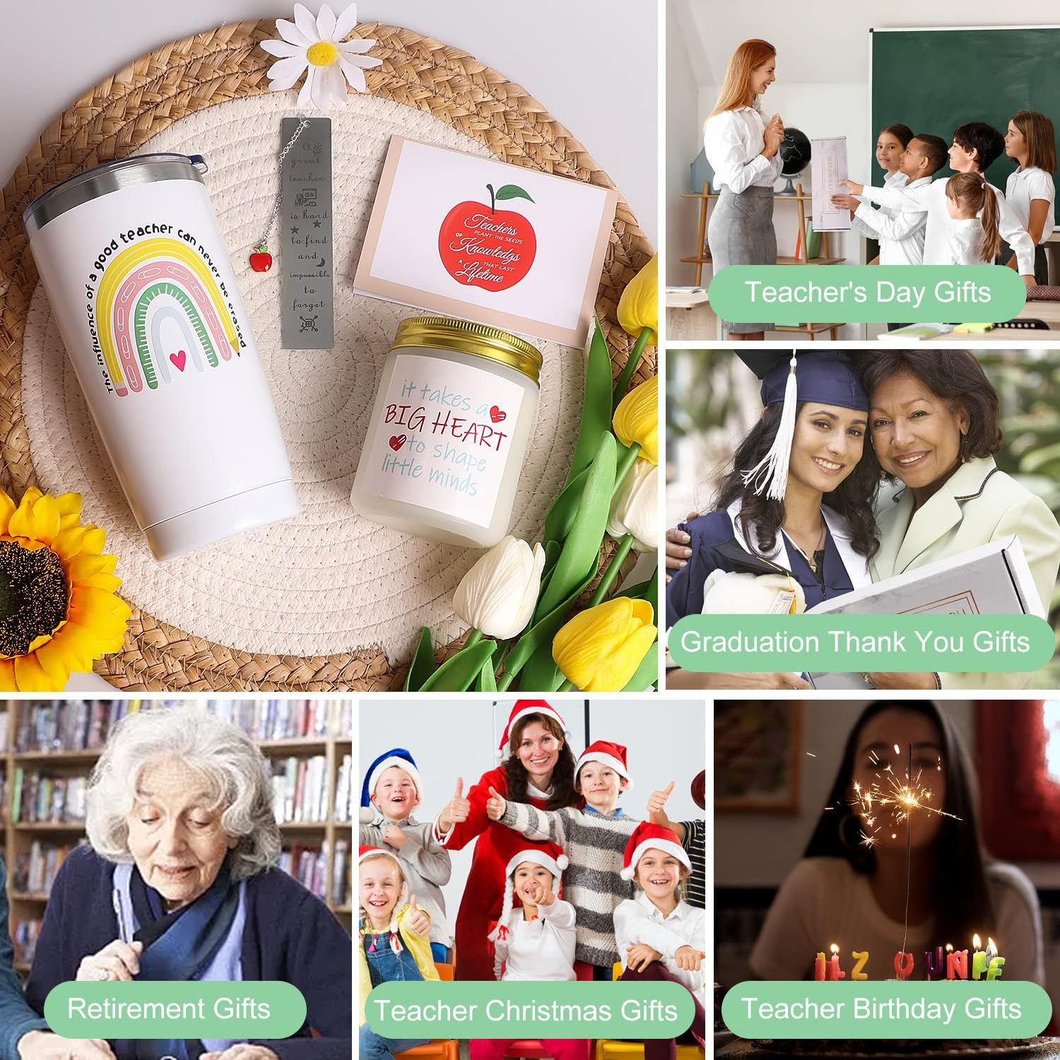Regalos de agradecimiento para profesores, los mejores regalos para profesores para mujeres, regalos para profesores de fin de año de parte de