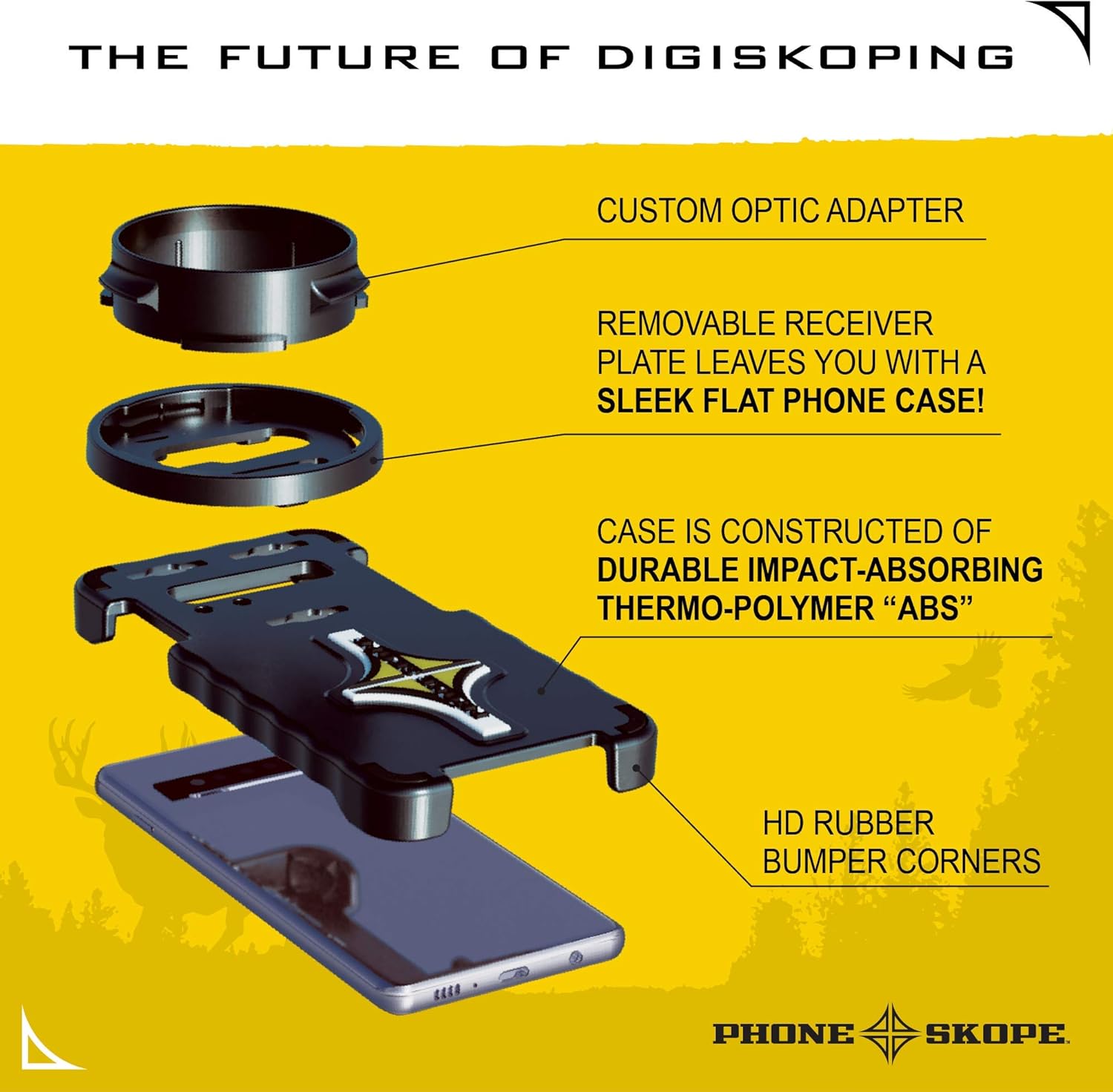 Phone Skope Kit completo de digitalización, compatible con iPhone o Samsung, incluye funda para teléfono + adaptador de ocular + paño para lentes
