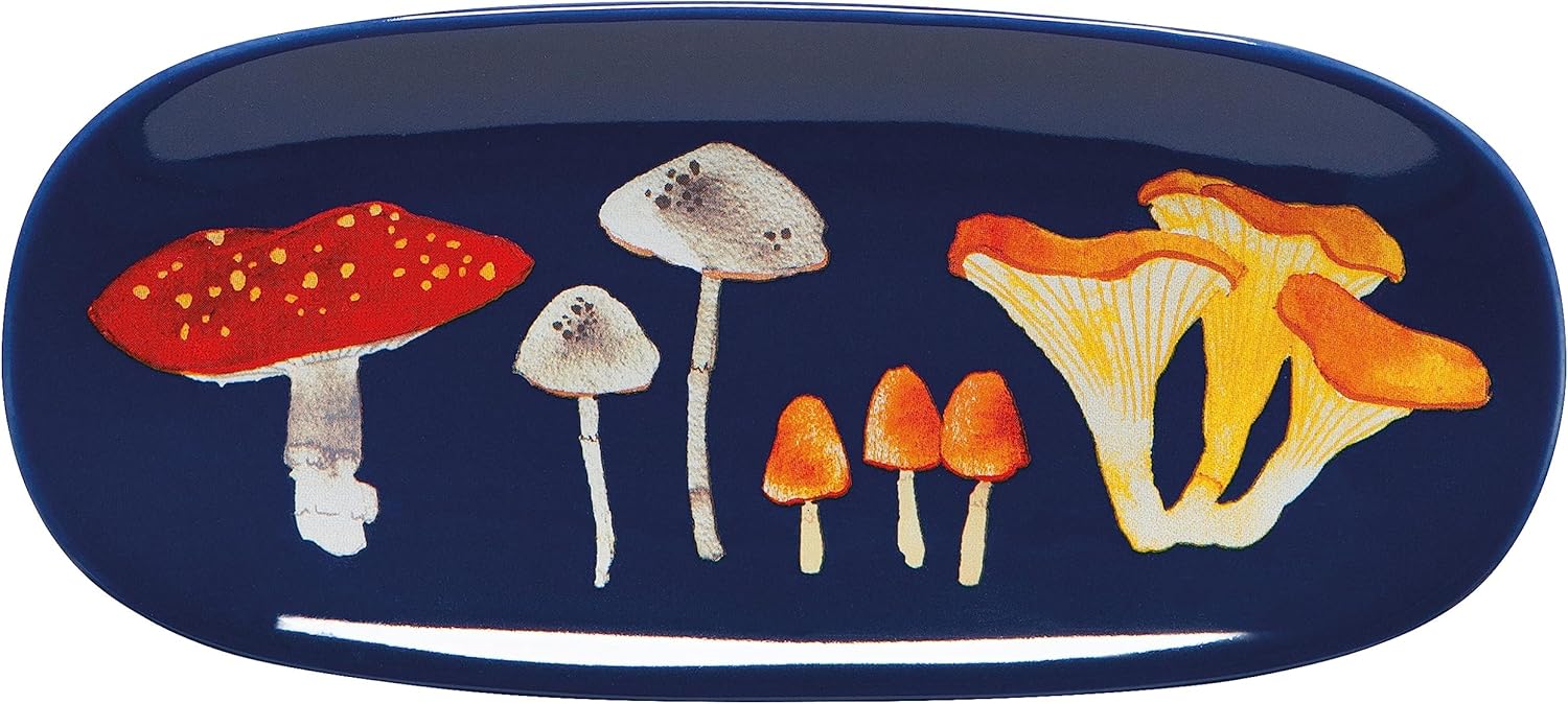 Now Designs Vajilla con forma de plato, 7.2 pulgadas de ancho x 4 pulgadas de largo, champiñones de campo