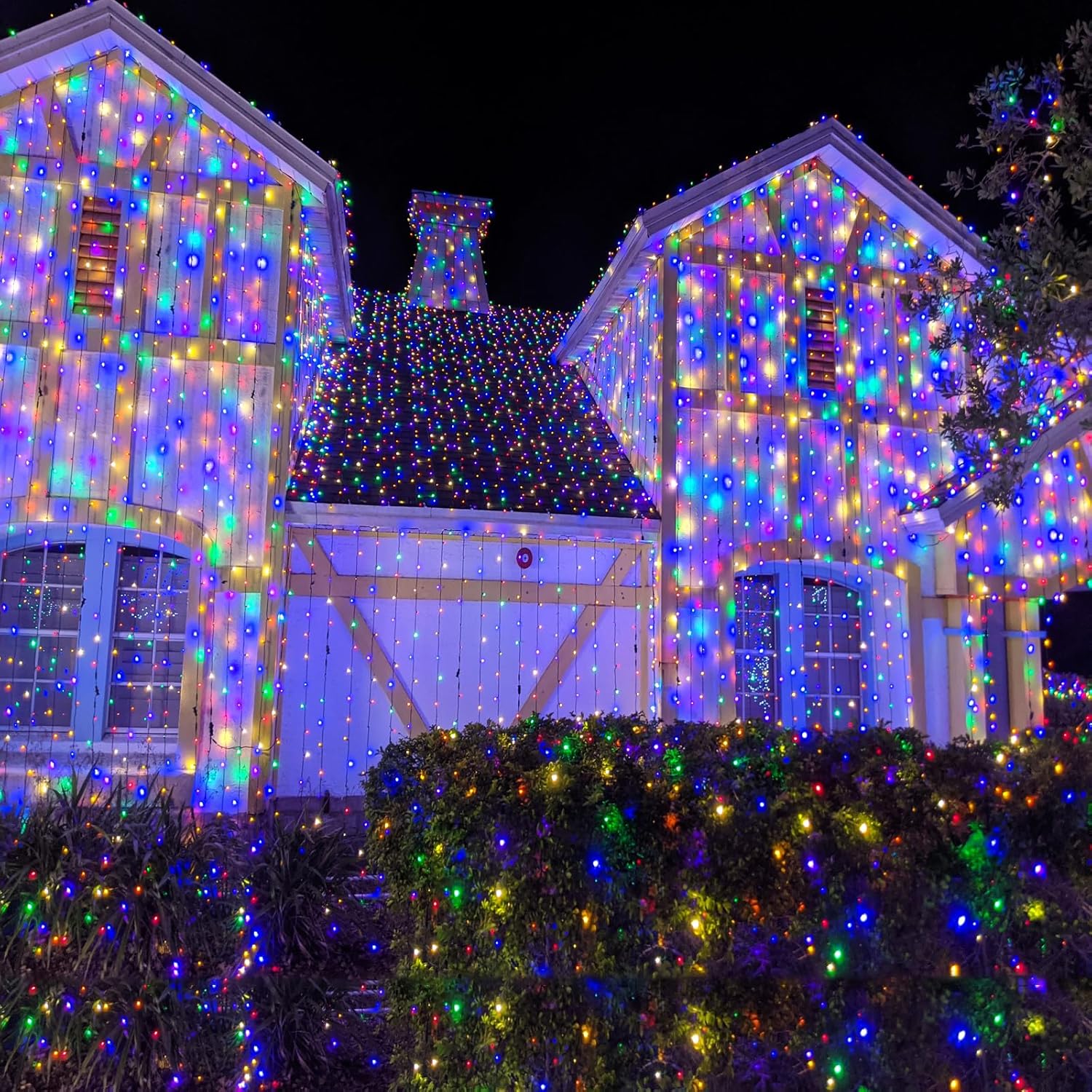 100 luces LED de Navidad de 33 pies para exteriores, 8 modos, tira de luces de Navidad con cable transparente con memoria de tiempo, tira de luces