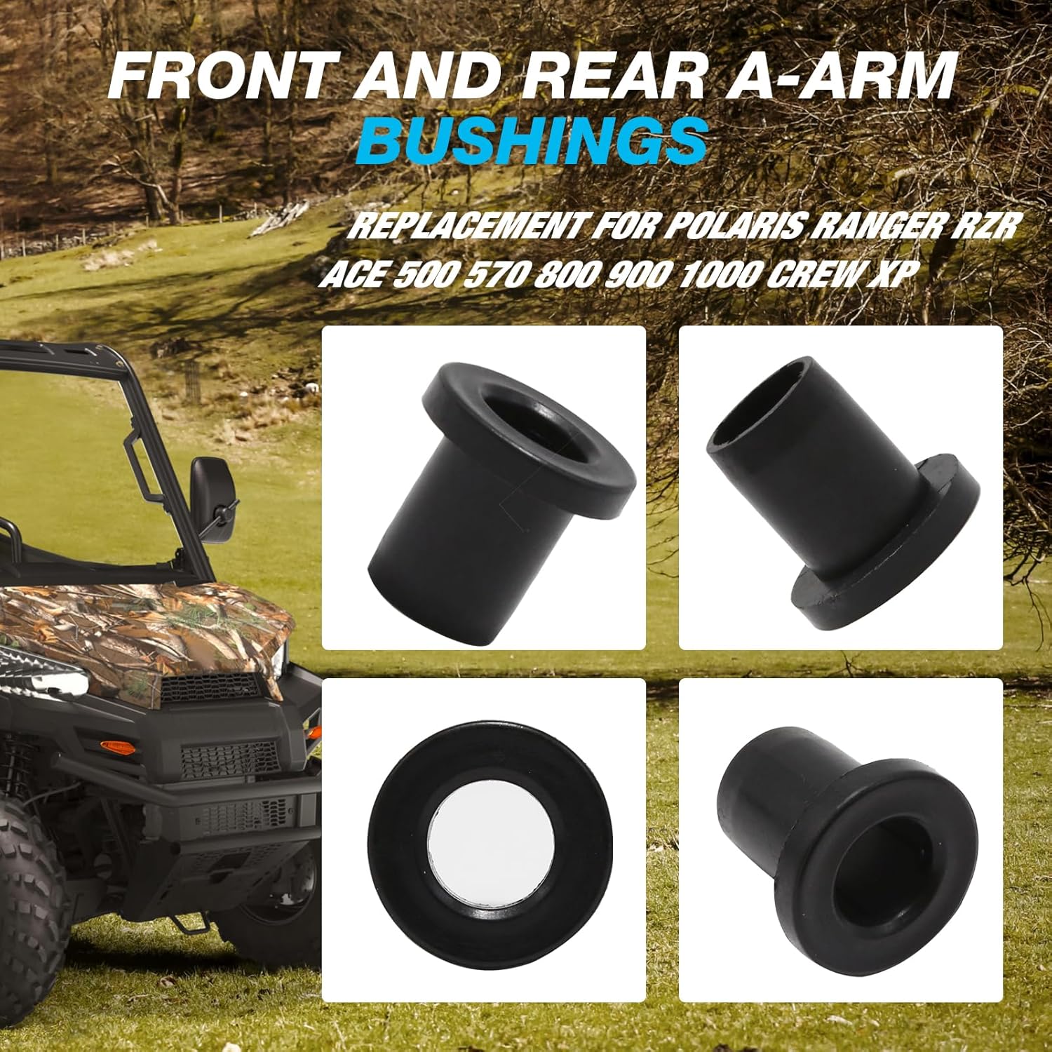 Bujes de brazo A delantero y trasero de repuesto para Polaris Ranger RZR ACE 500 570 800 900 1000 Crew XP 2014-2020 (36 piezas)
