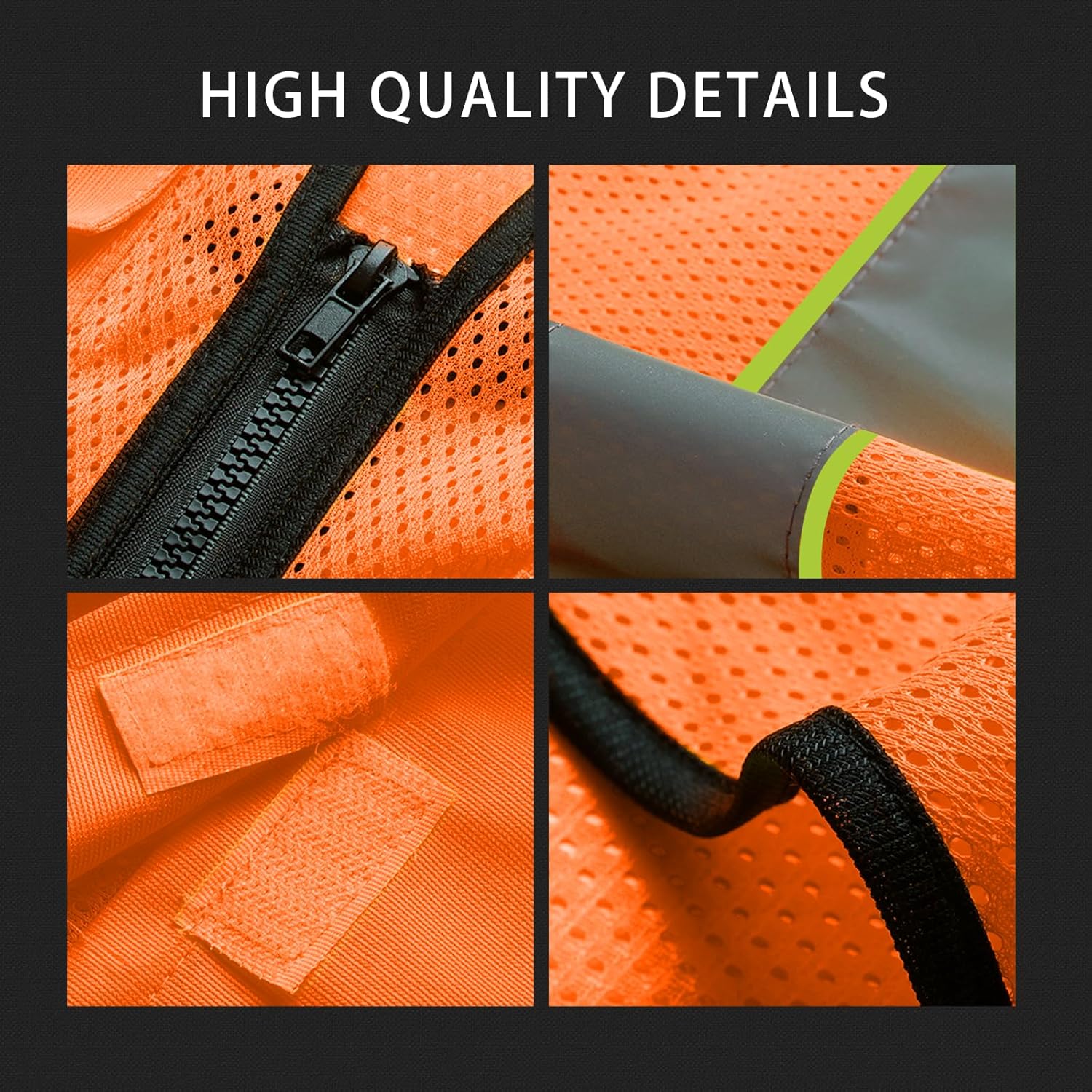 BeautyWill Chaleco de seguridad personalizado con logotipo, clase 2 personalizado de alta visibilidad, ropa de trabajo protectora para exteriores