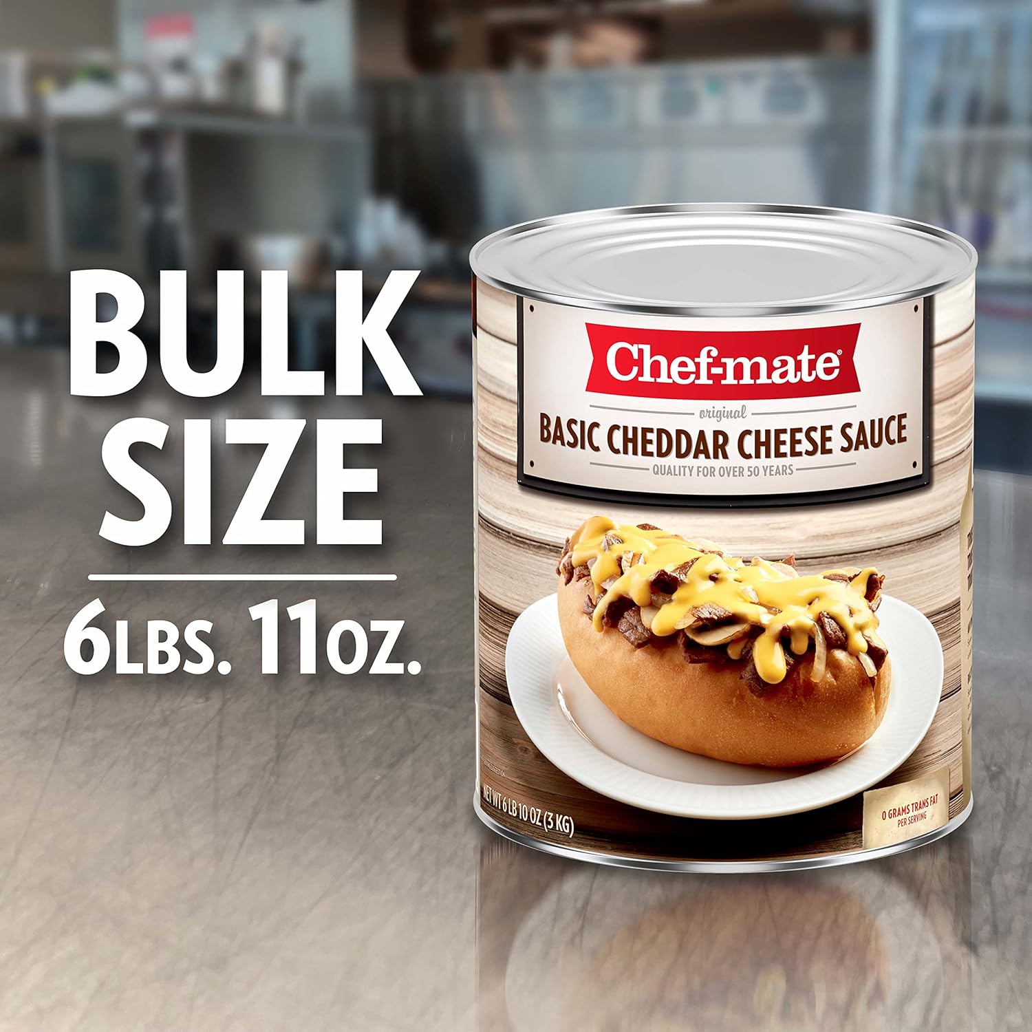Chef-mate Salsa básica de queso cheddar, comida enlatada para macarrones con queso, 6 libras 10 onzas (#10 latas a granel) (paquete de 2)